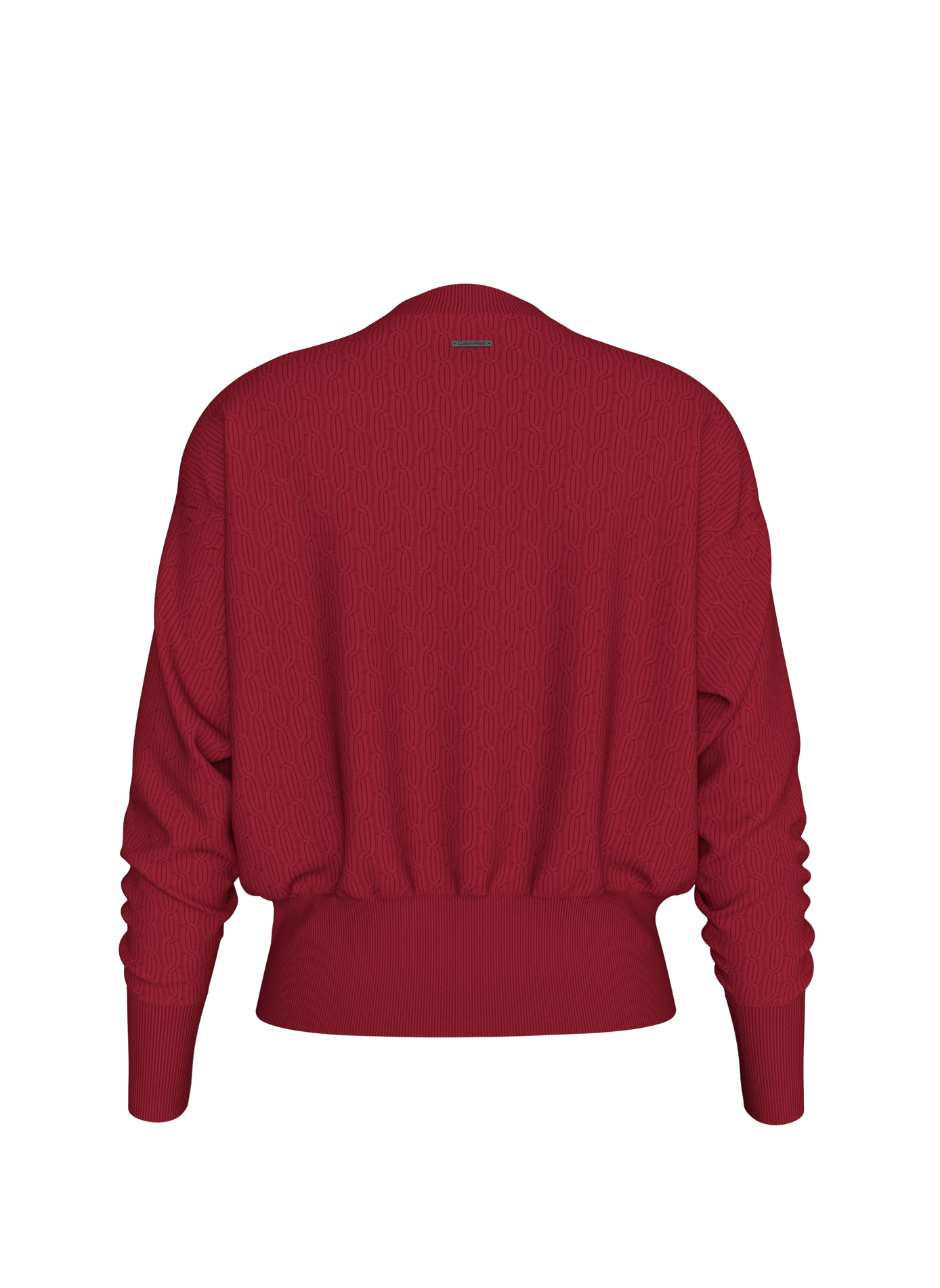 Strickjacke mit langen Ärmeln und Muster CALVIN KLEIN Rot