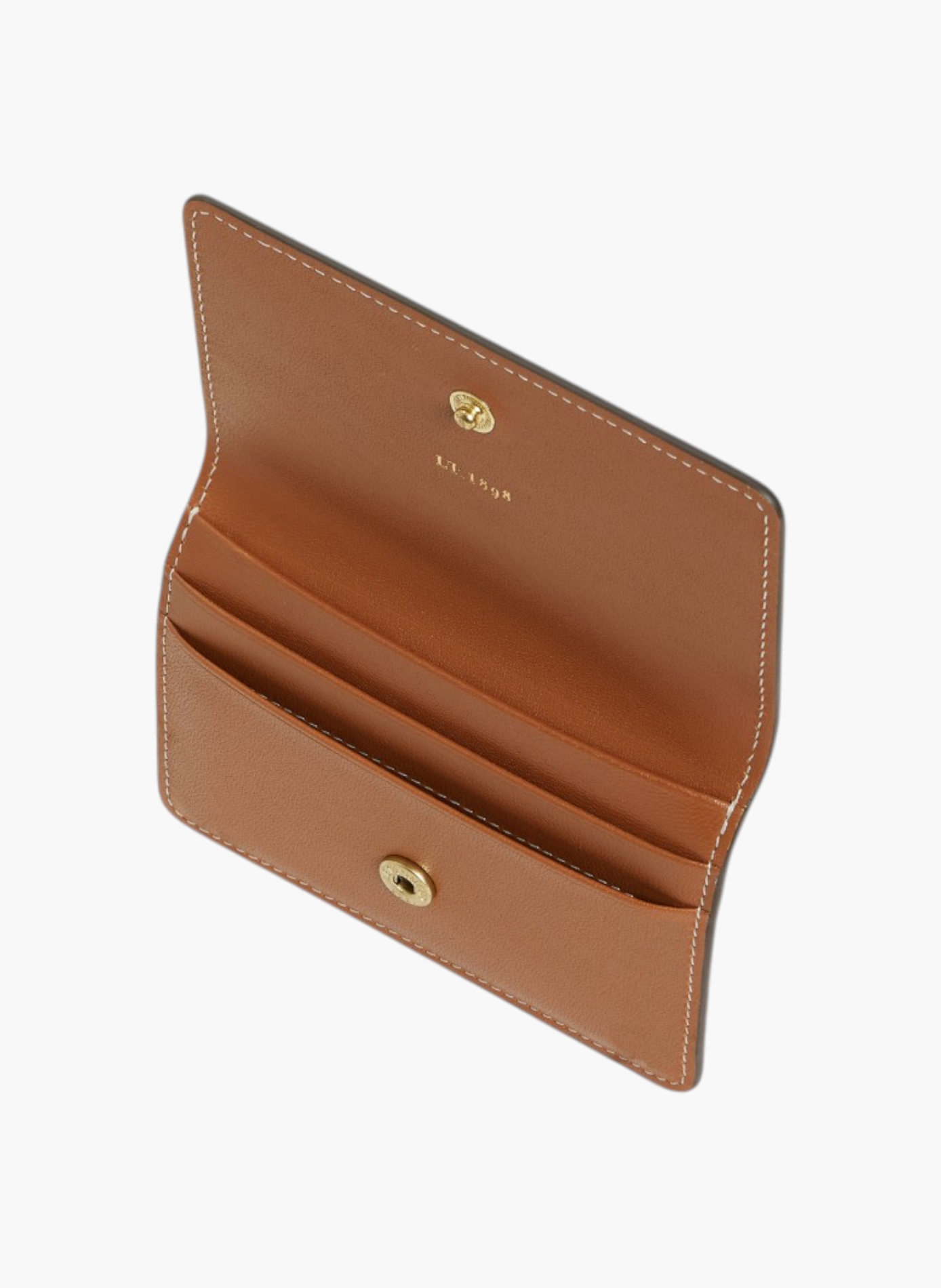 Petit porte cartes à rabat louison en cuir lisse LE TANNEUR Marron