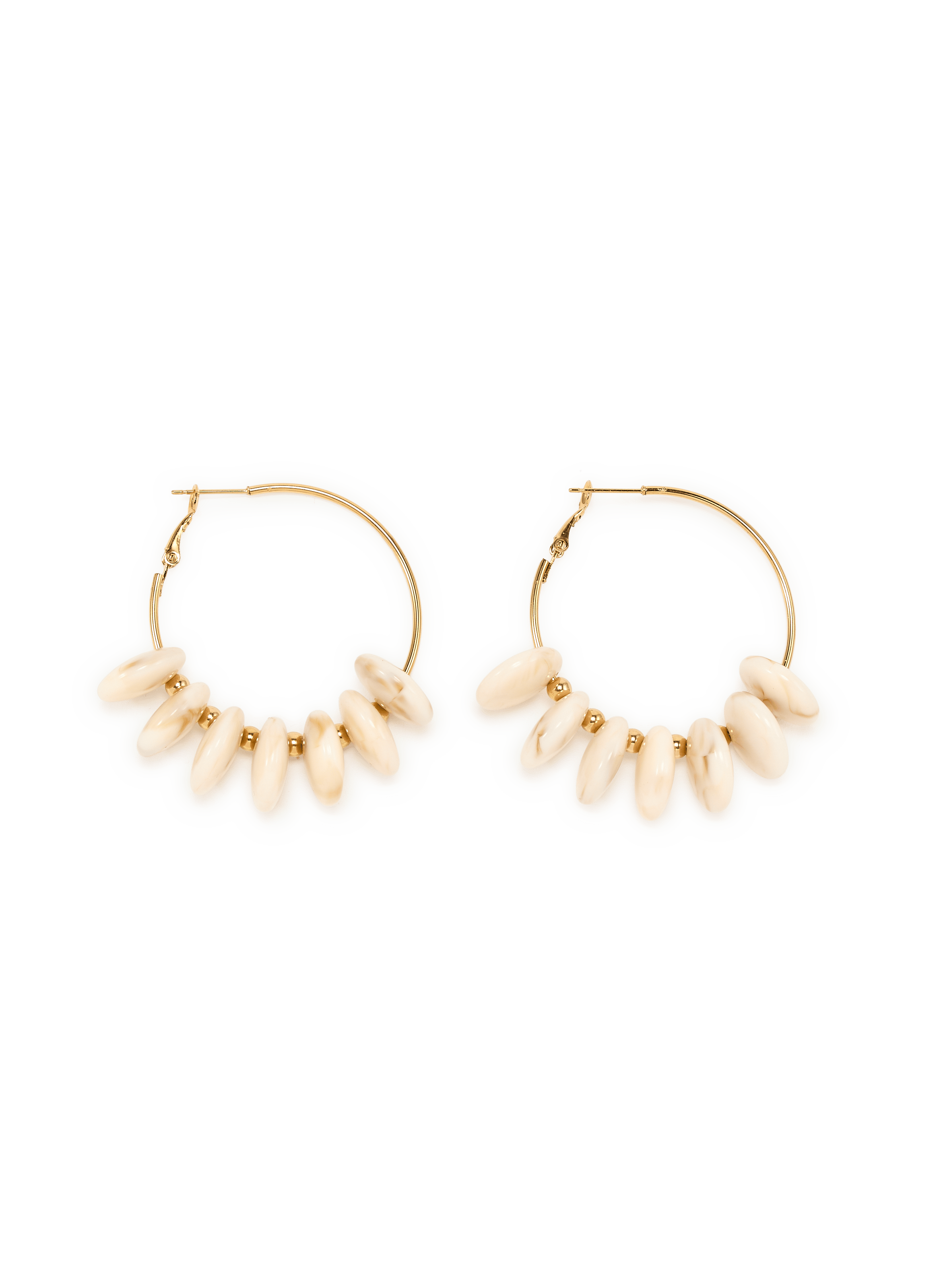 Pearl hoop earrings AU PRINTEMPS PARIS Beige