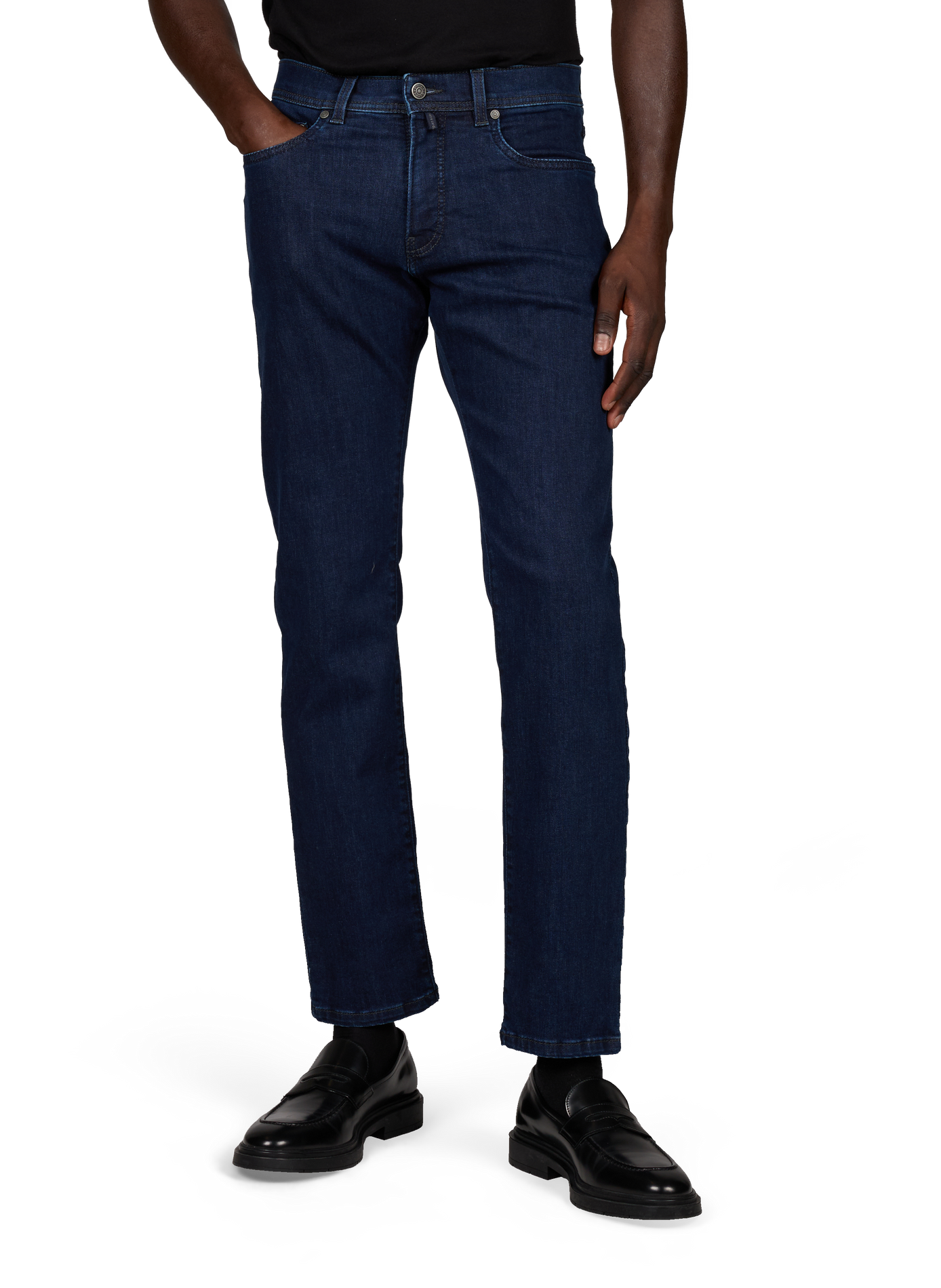 Schmale Jeans aus Baumwollmischung. PIERRE CARDIN Blau