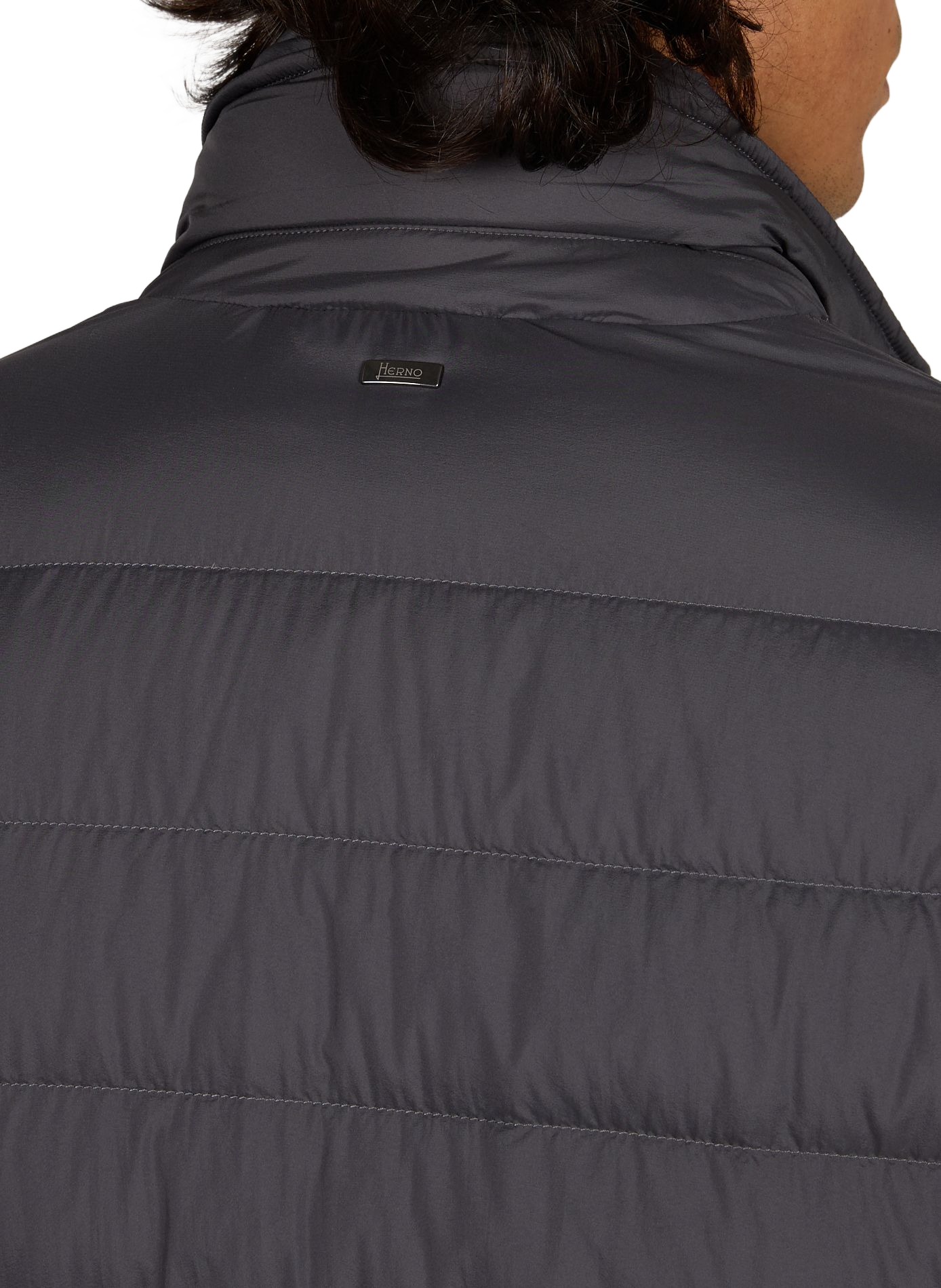 Straight puffer jacket with high neck HERNO Grey