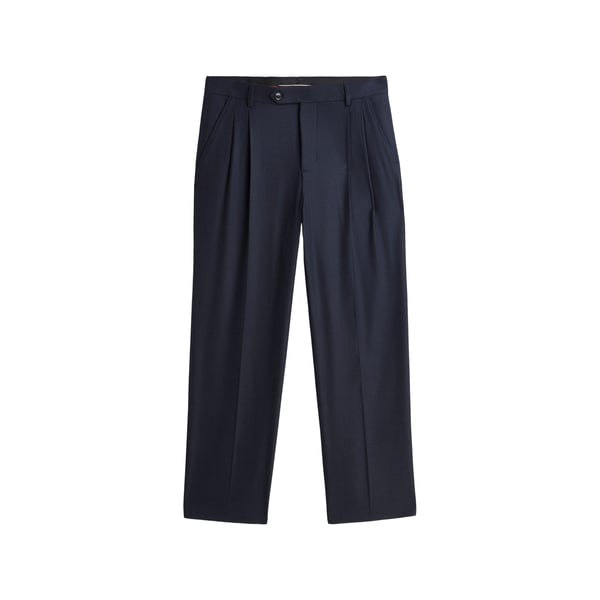 Pantalon à pinces droit en laine mélangée Pantalon à pinces droit en laine mélangée