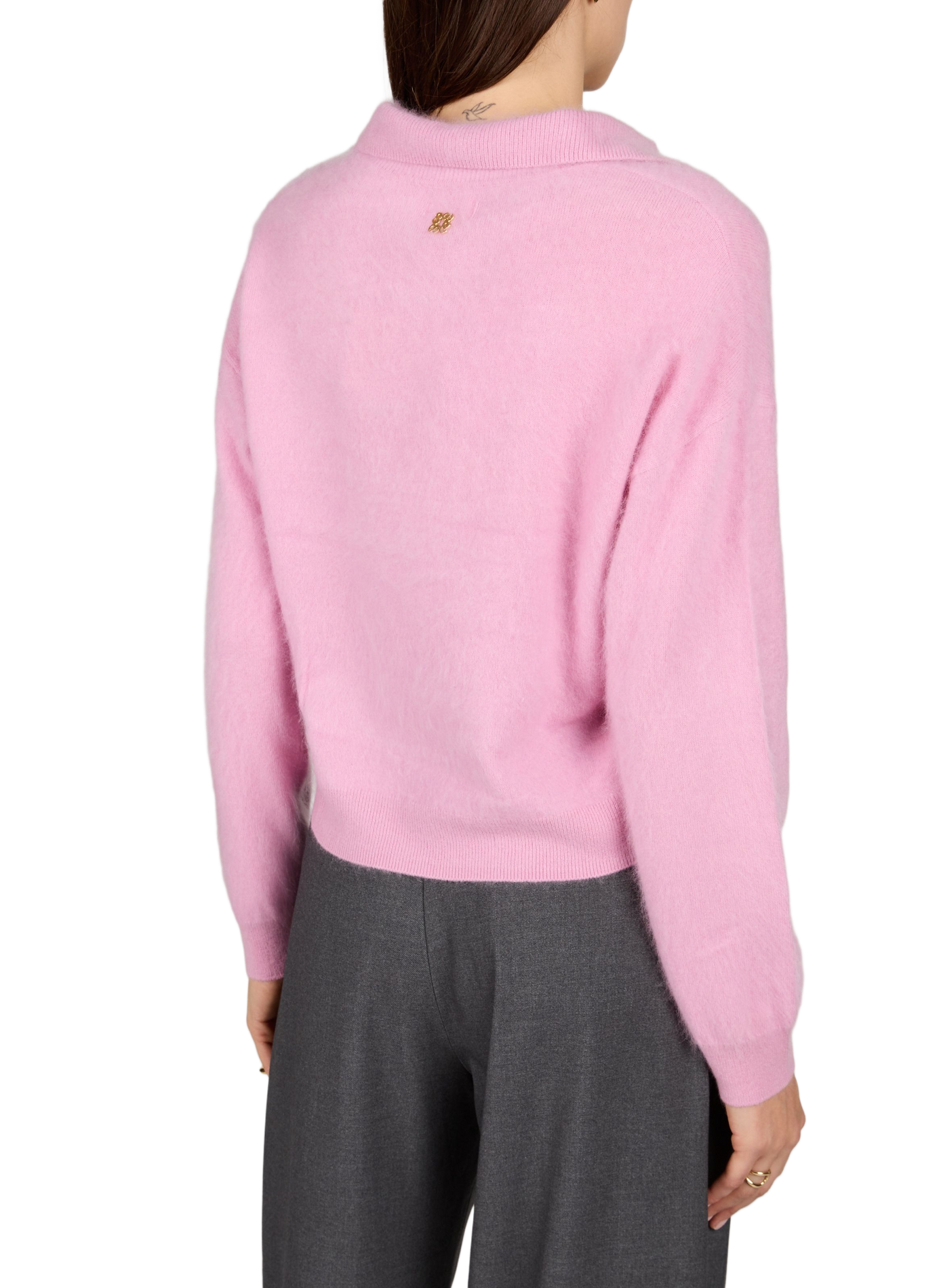 Oversized V-neck jumper in a wool blend SUNCOO Pink