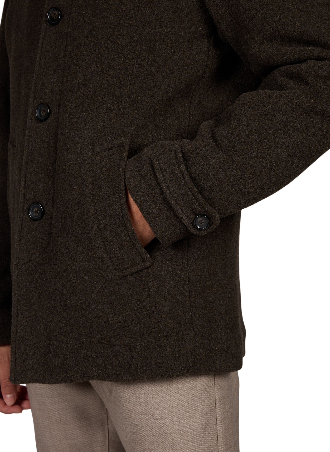 Weite Strickjacke mit Schalkragen aus Wollmischung PAUL & SHARK Braun