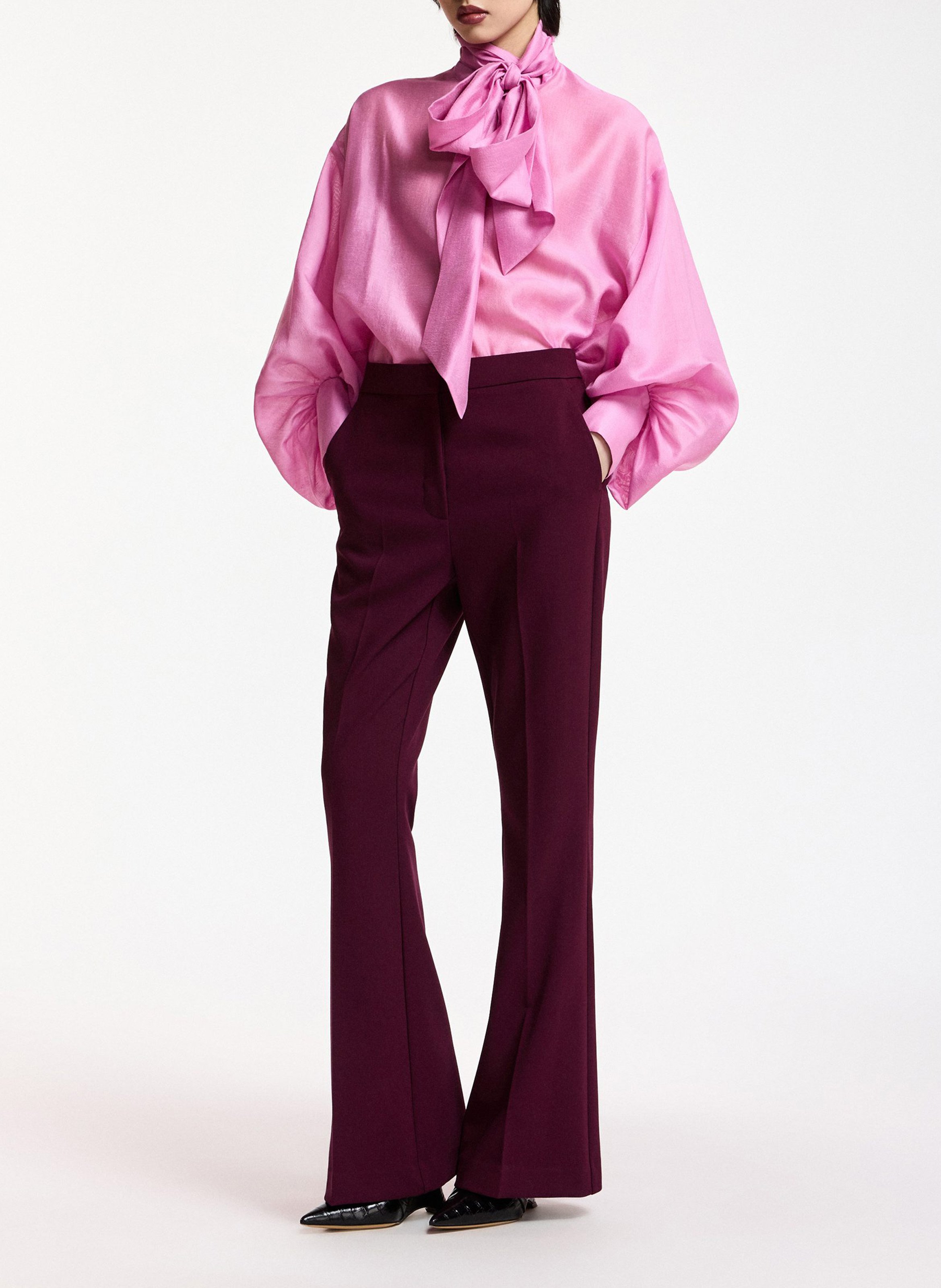 Pantalon évasé taille haute keen ESSENTIEL ANTWERP Rouge