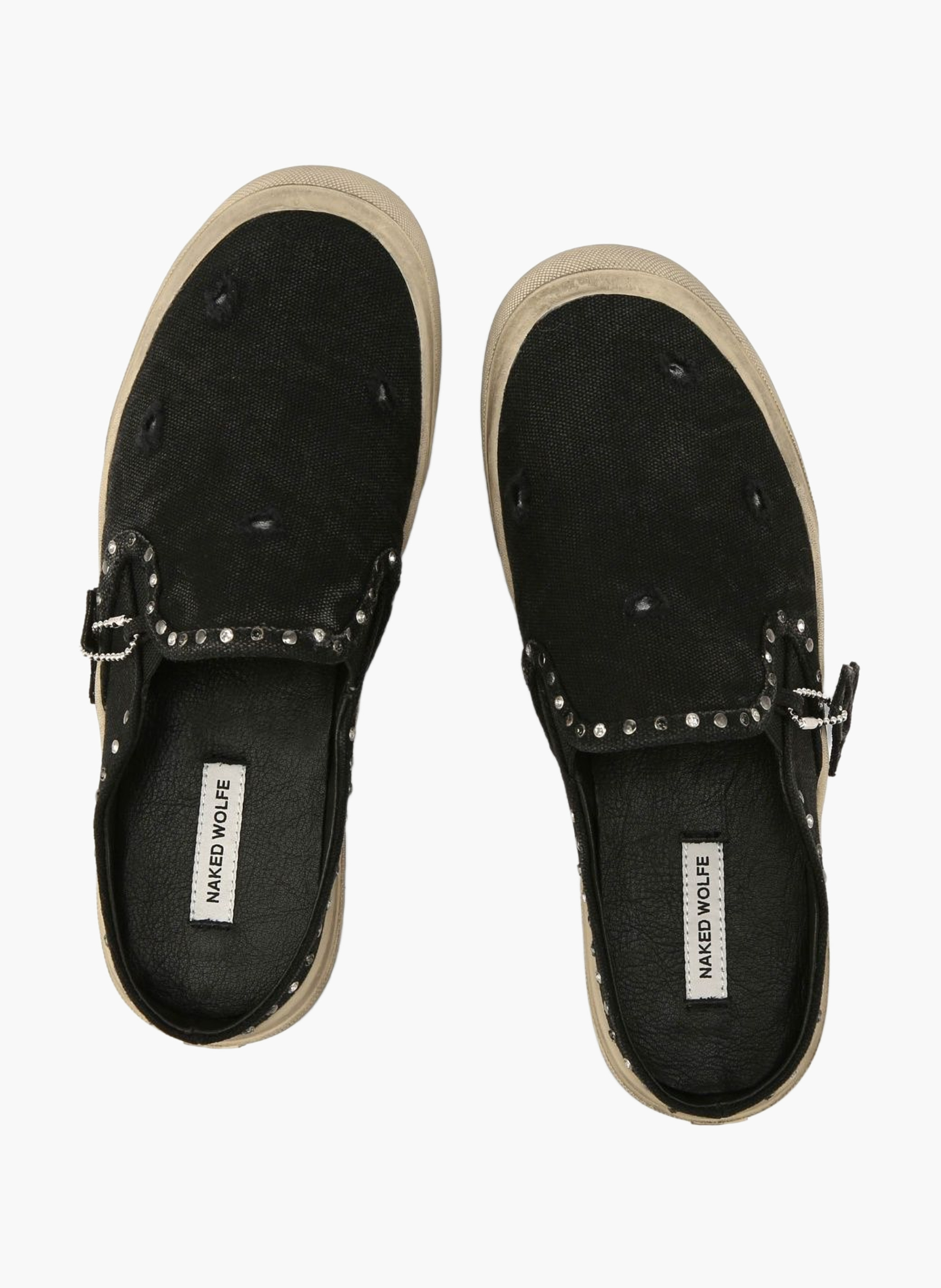 Militaire sneakers van canvas NAKED WOLFE Zwart