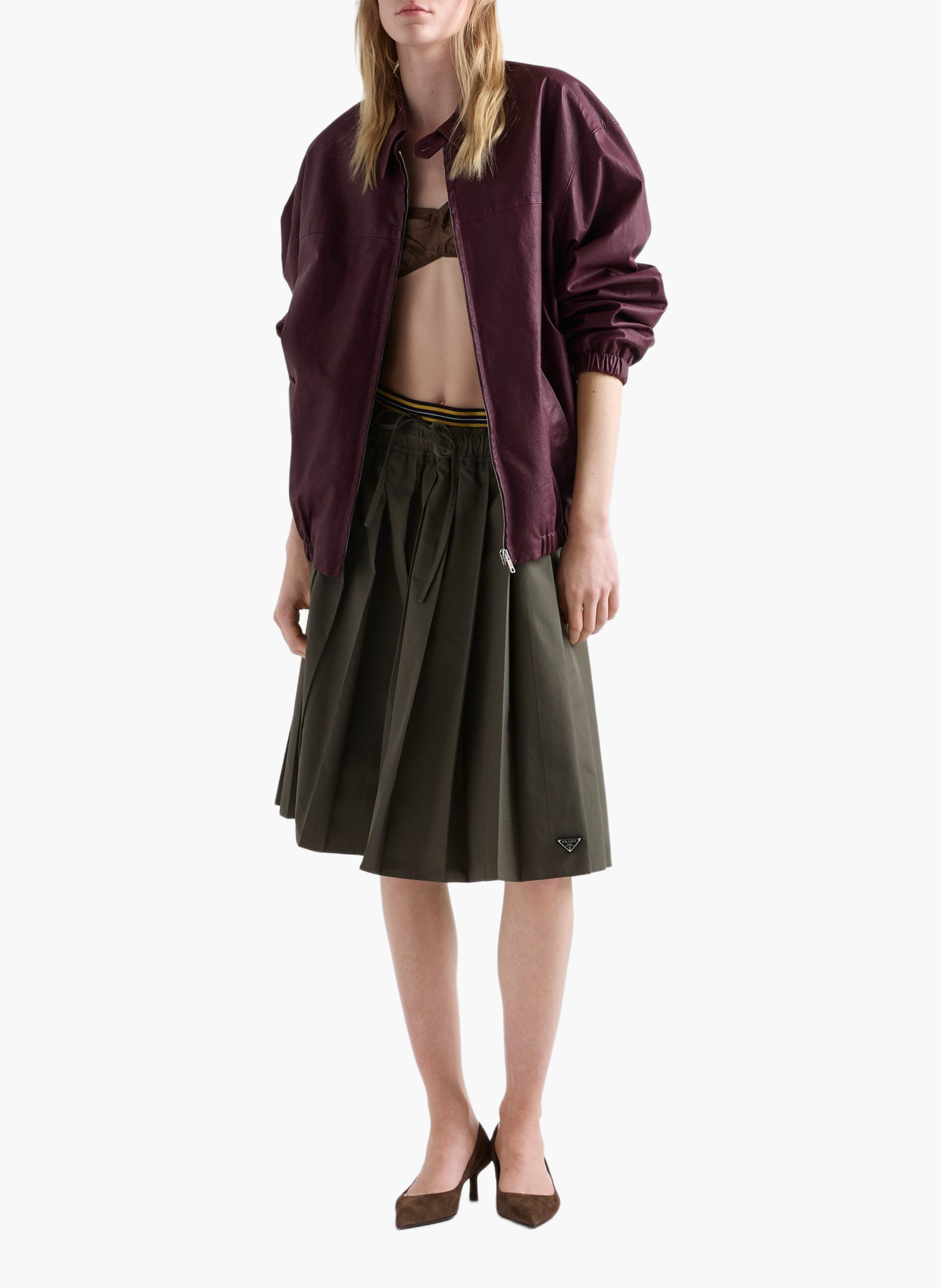 Veste en cuir nappa PRADA Violet