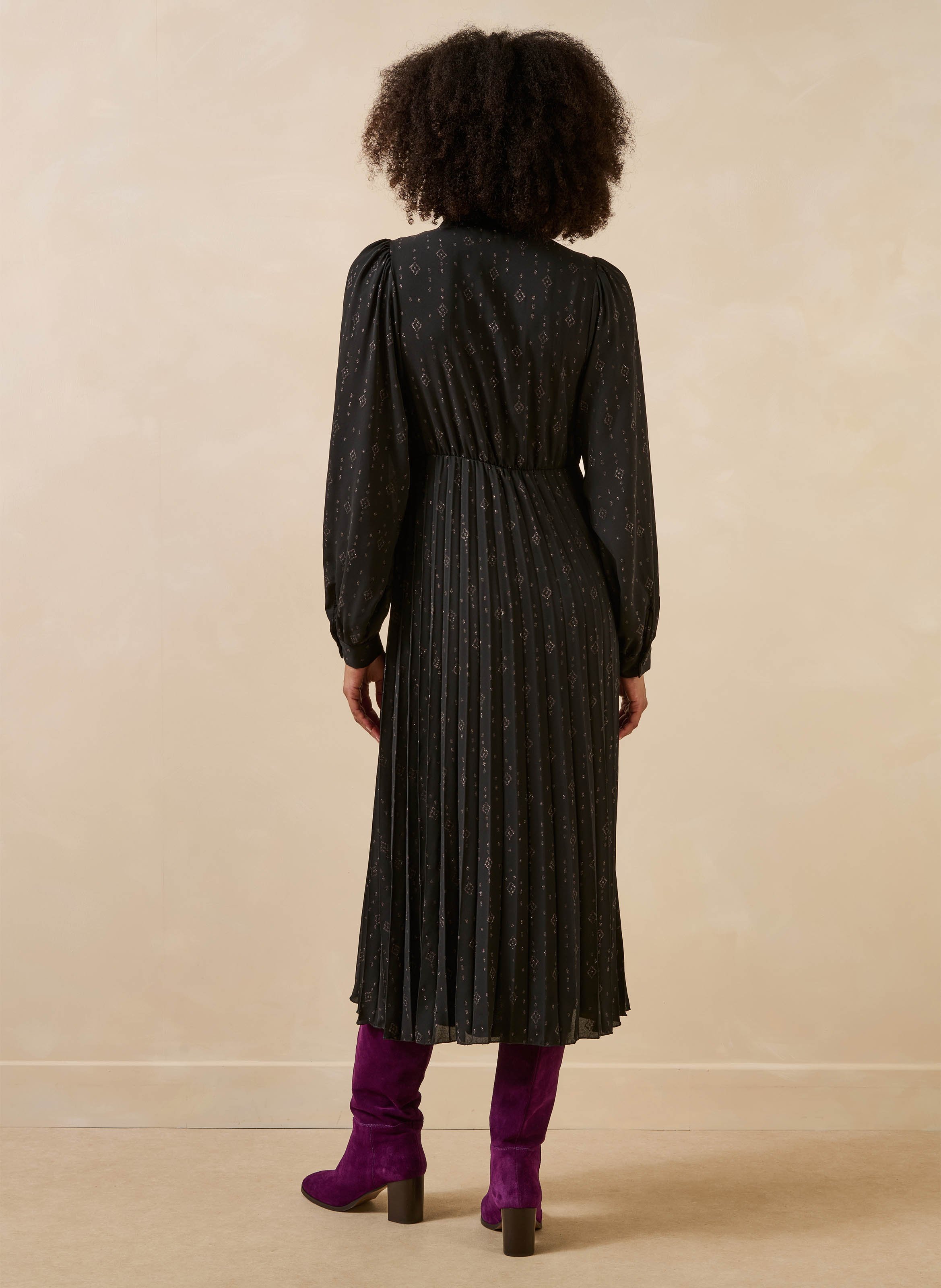 Lange jurk met print LA FEE MARABOUTEE Zwart