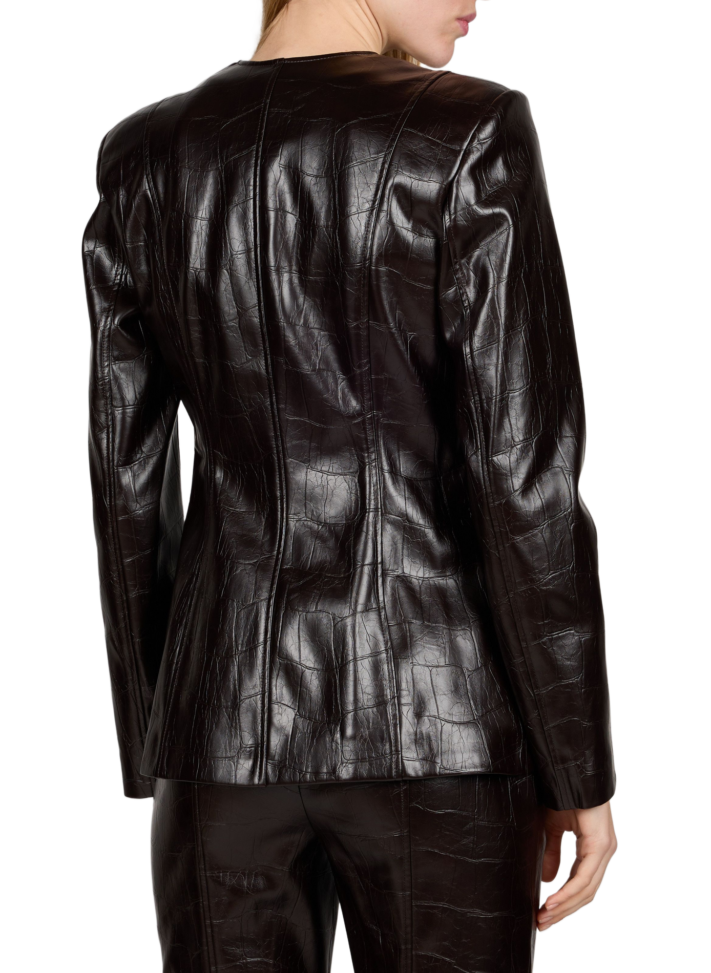 Alessandria straight-cut jacquard jacket GUESS Brown