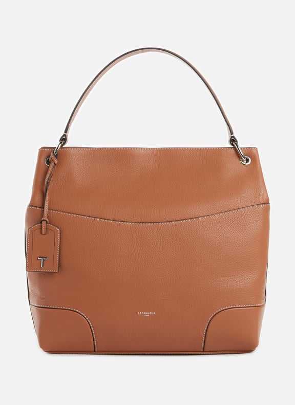 Sac hobo Romy grand modèle en cuir Marron by LE TANNEUR LE TANNEUR Sac hobo Romy grand modèle en cuir Marron
