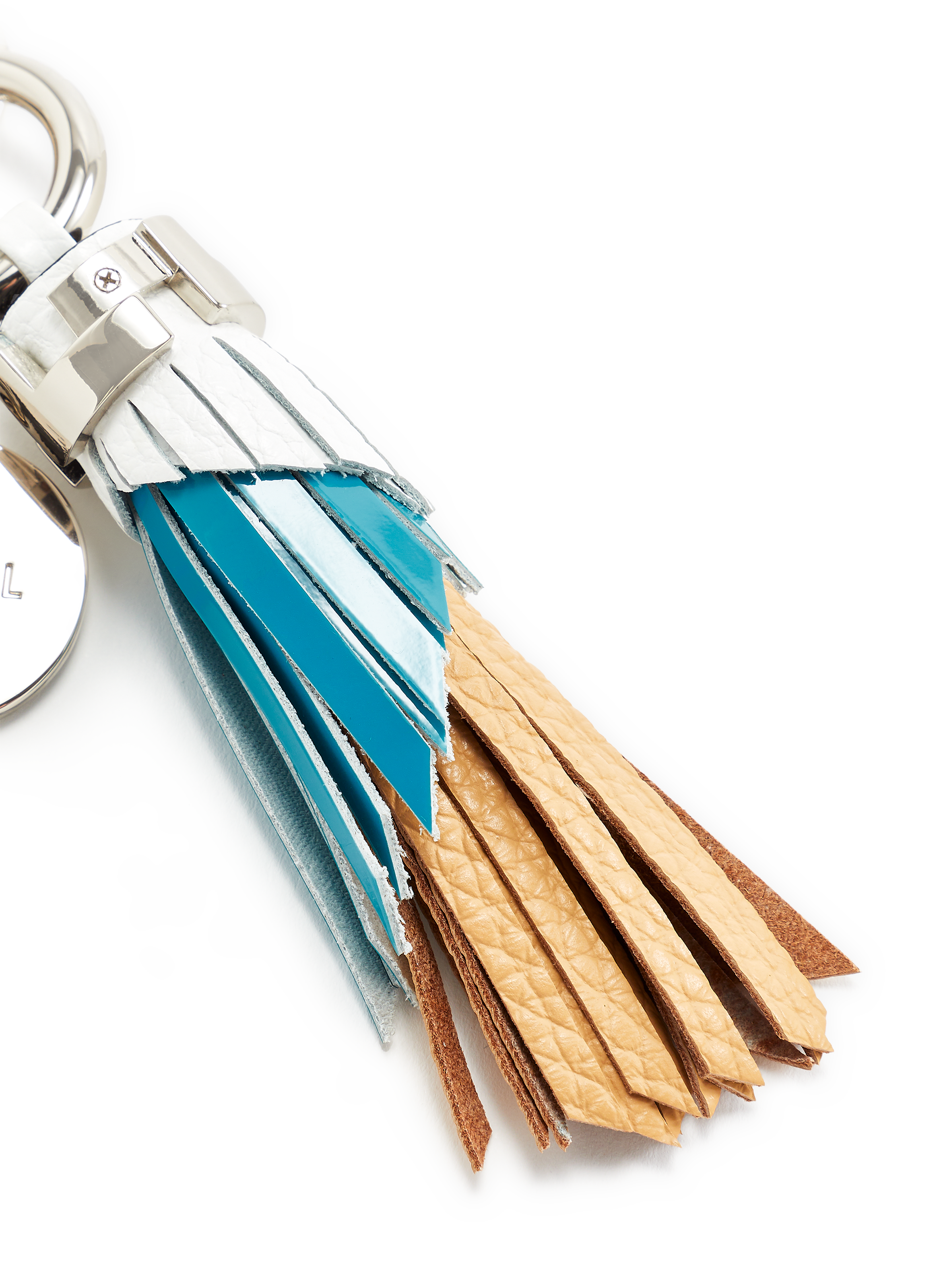 Porte-clé pompon Neo carré L en cuir