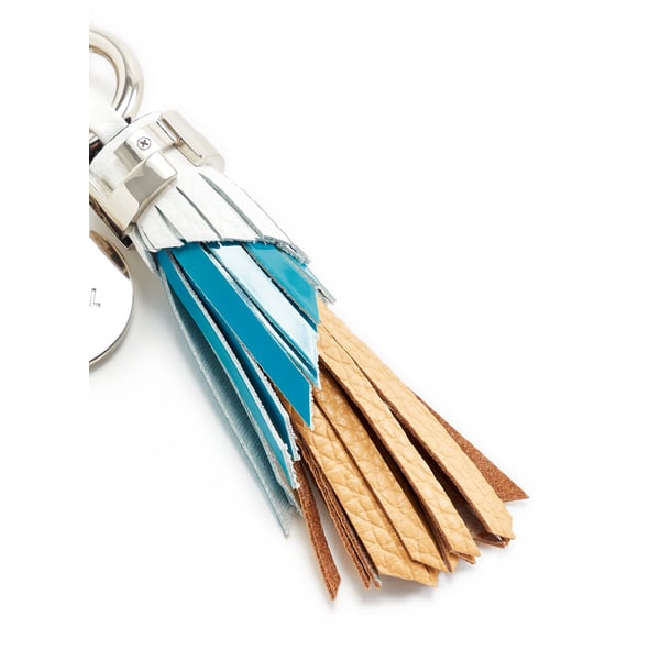 Porte-clé pompon Neo carré L en cuir