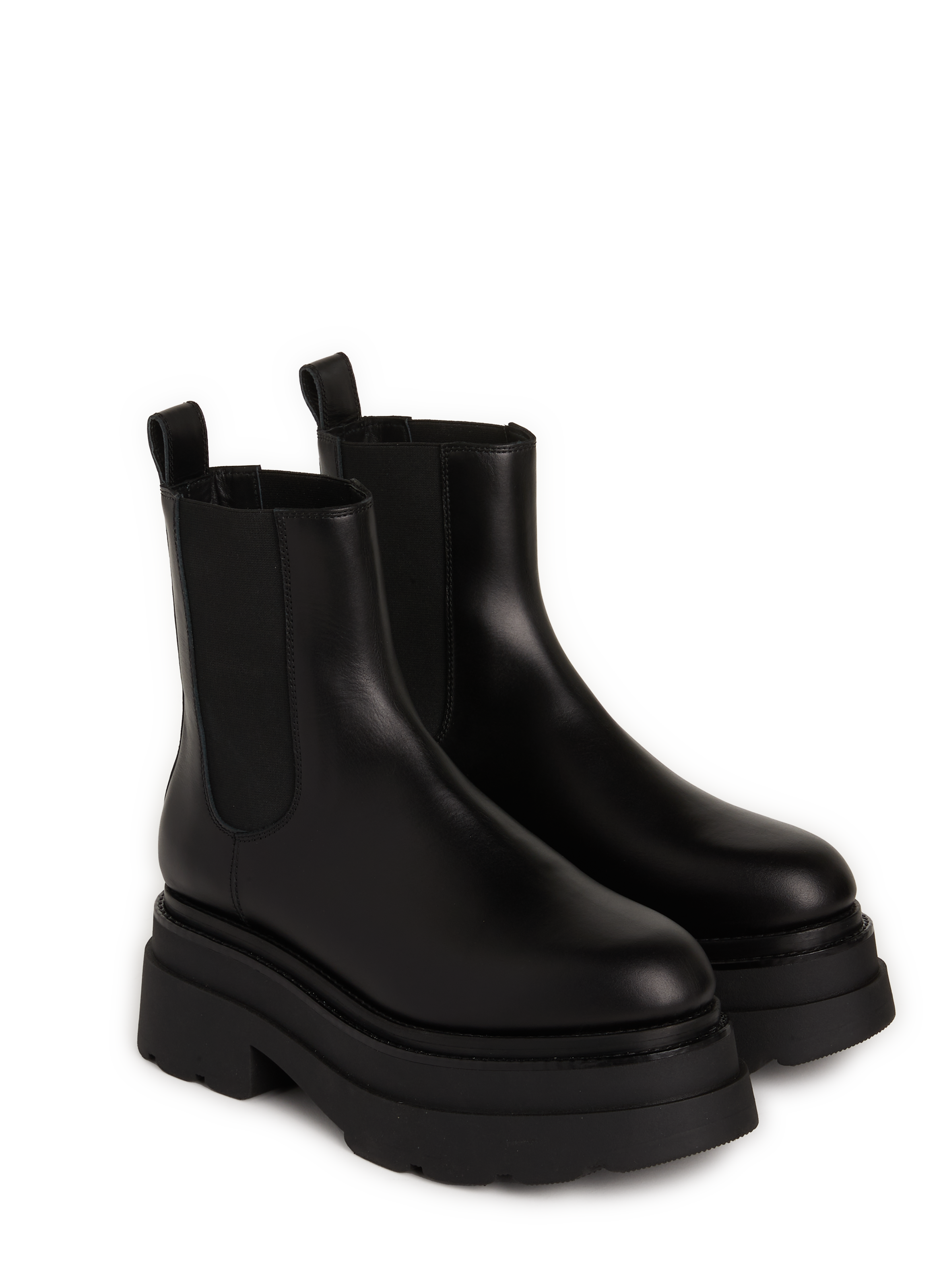 Bottines à plateforme en cuir