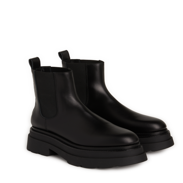 Alexander Wang Leather Platform Ankle Boots In Black
