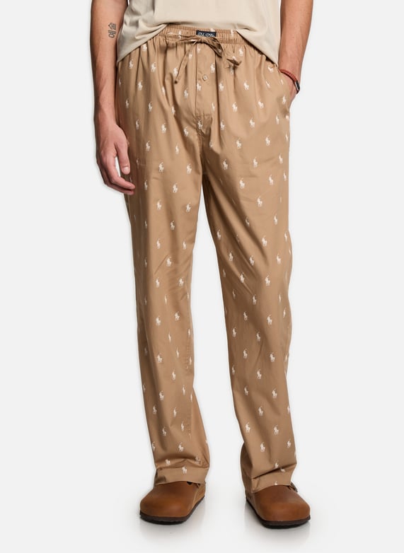 Beige Printed pyjama trousers