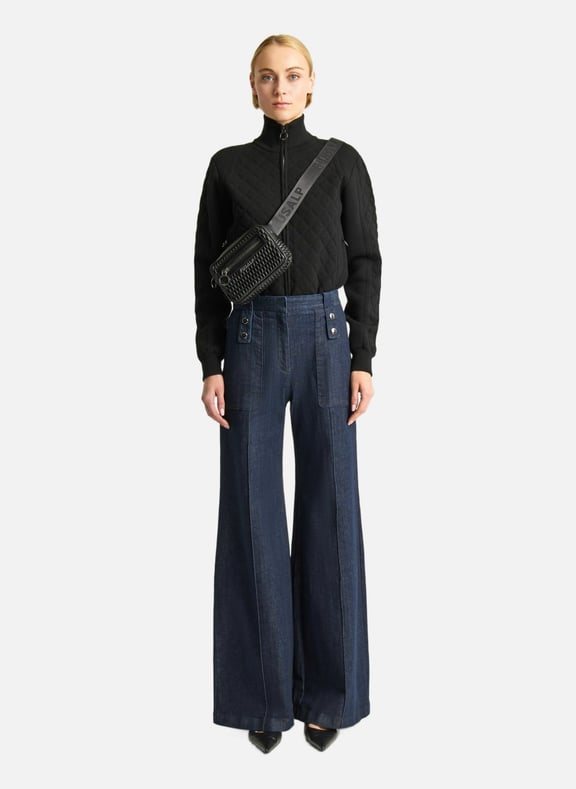 Pantalon noela denim coupe ample Bleu by FUSALP FUSALP Pantalon noela denim coupe ample Bleu