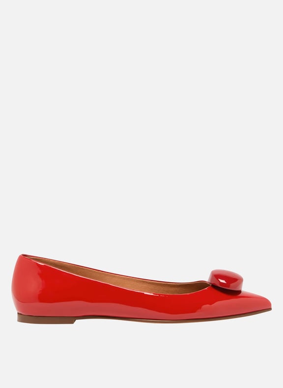 Ballerines pointues en cuir verni dalido Rouge by JONAK JONAK Ballerines pointues en cuir verni dalido Rouge