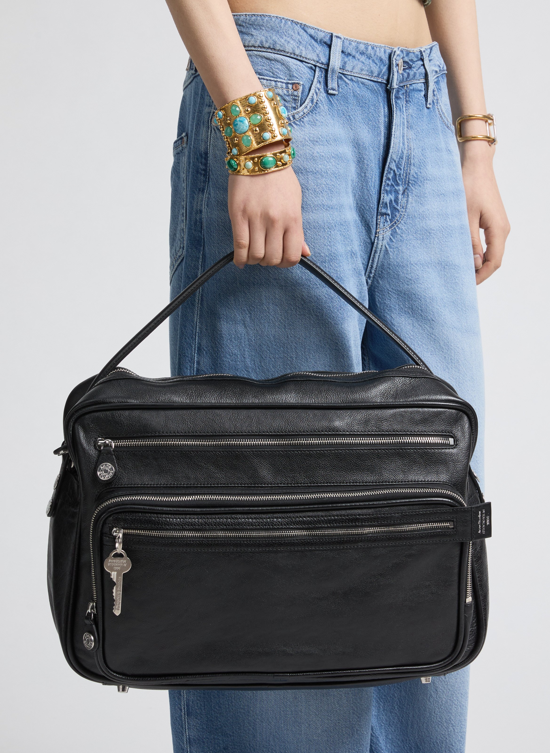 Camero Umhängetasche aus Leder ACNE STUDIOS Schwarz