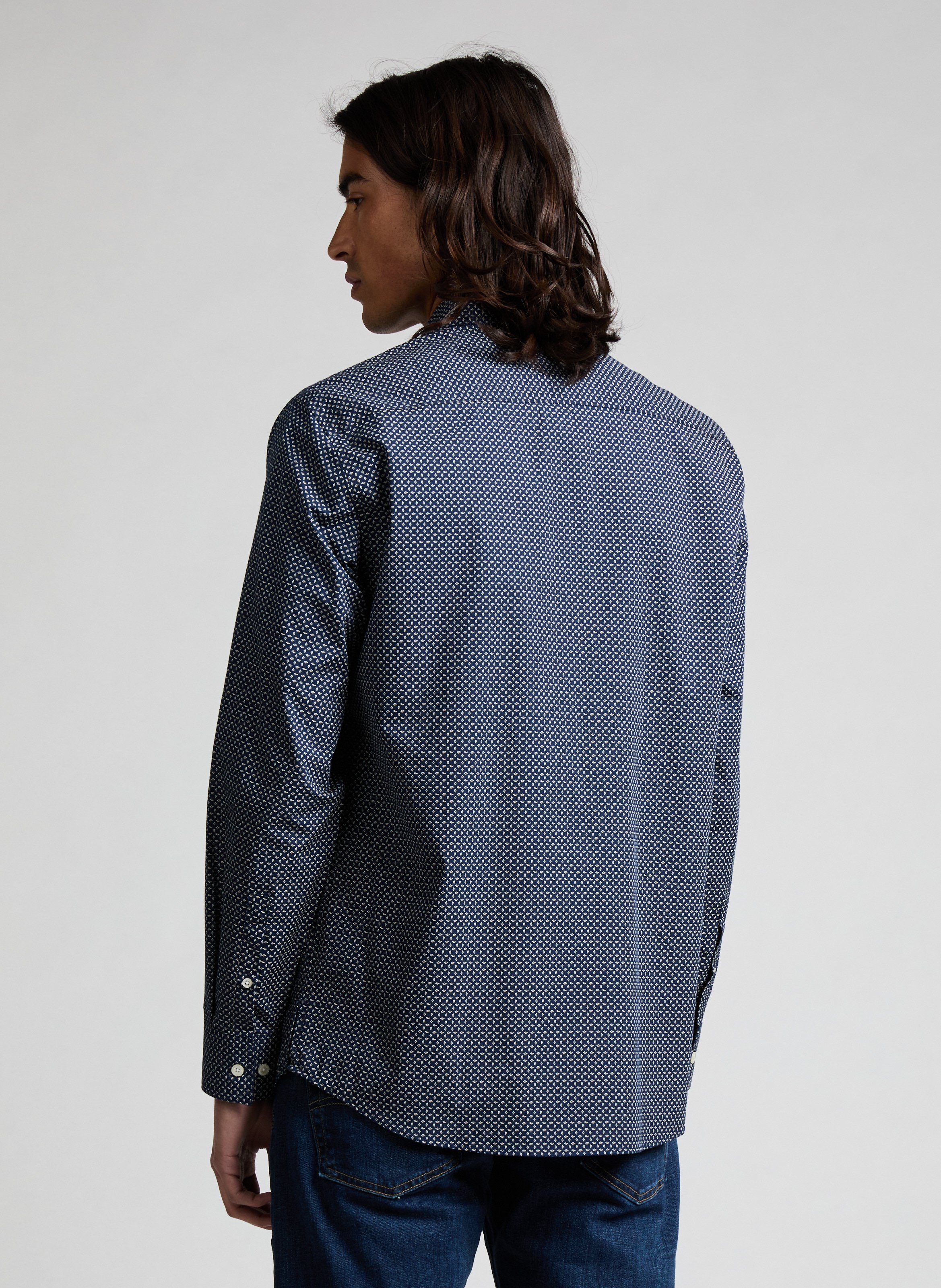 Straight shirt with Fasseti pattern AU PRINTEMPS PARIS Blue