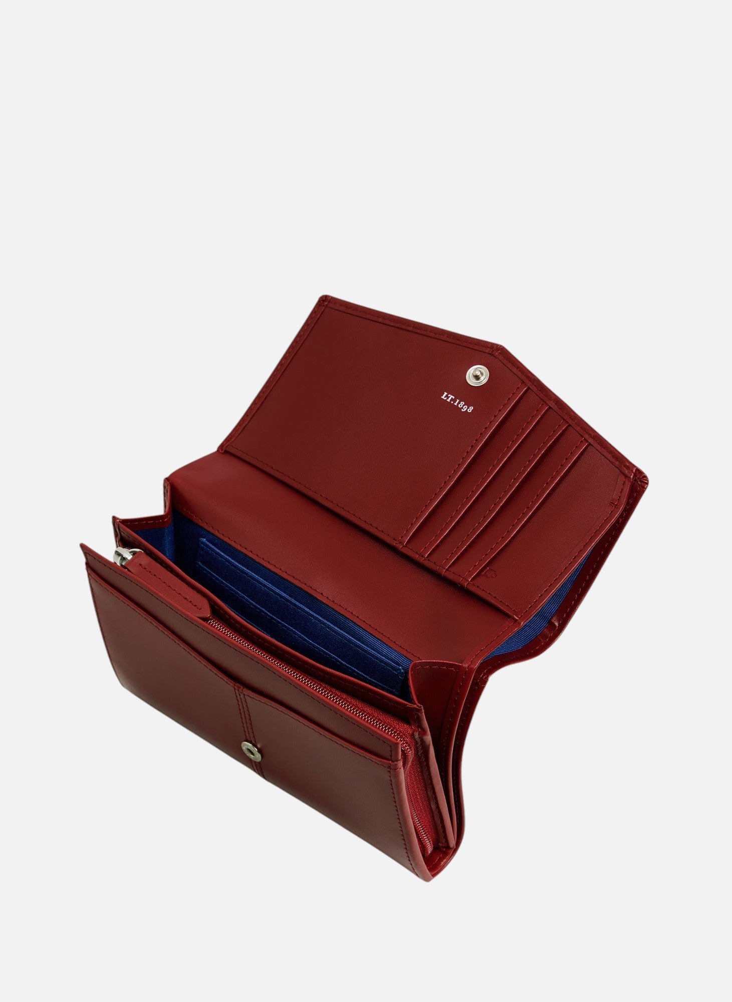 Portefeuille moyen modèle charlotte en cuir lisse LE TANNEUR Rouge