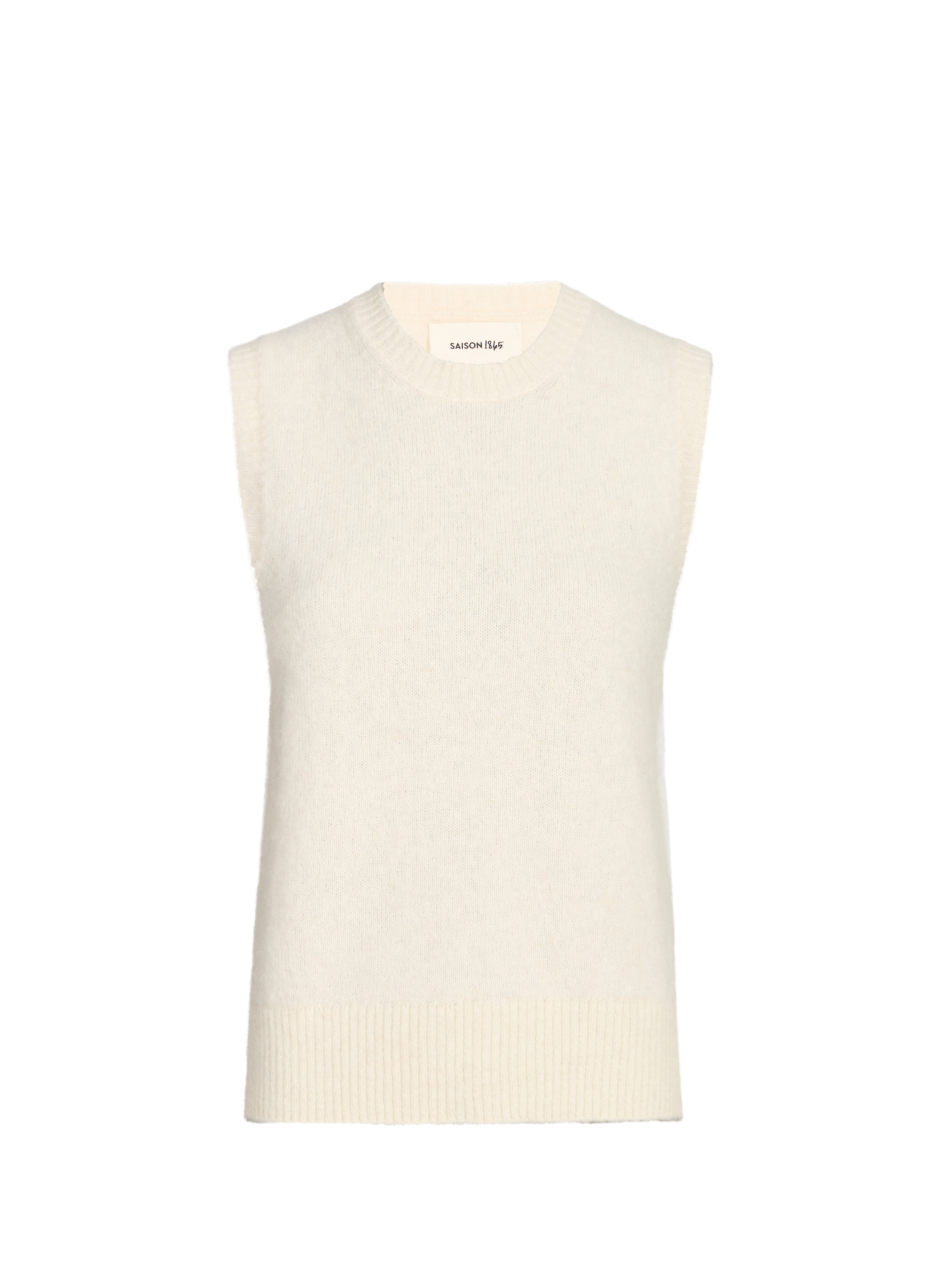 Pull sans manches en alpaga mélangé SAISON 1865 Beige