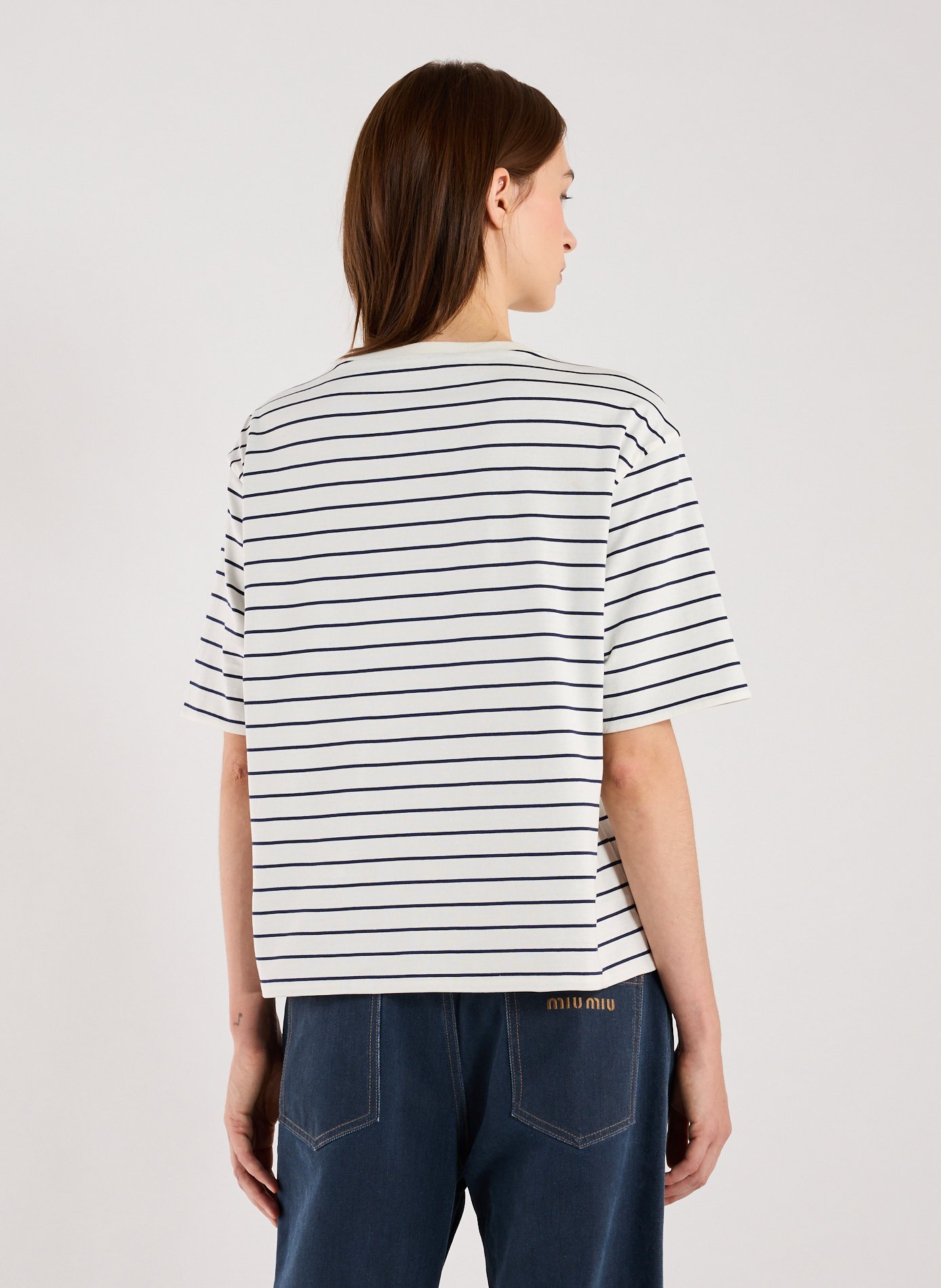 T-shirt à rayures MIU MIU Multicolore