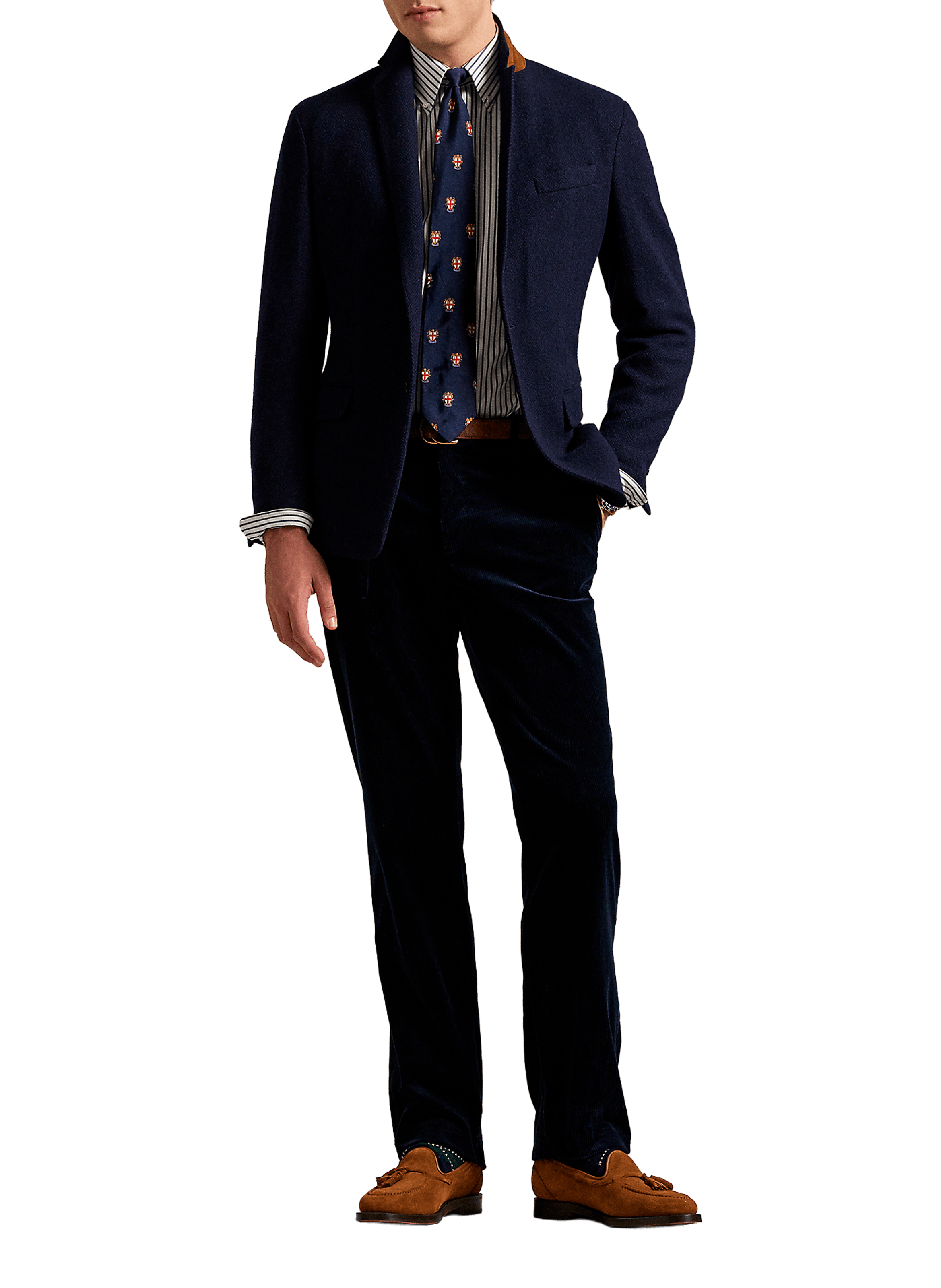 Chemise col américain en coton POLO RALPH LAUREN Bleu