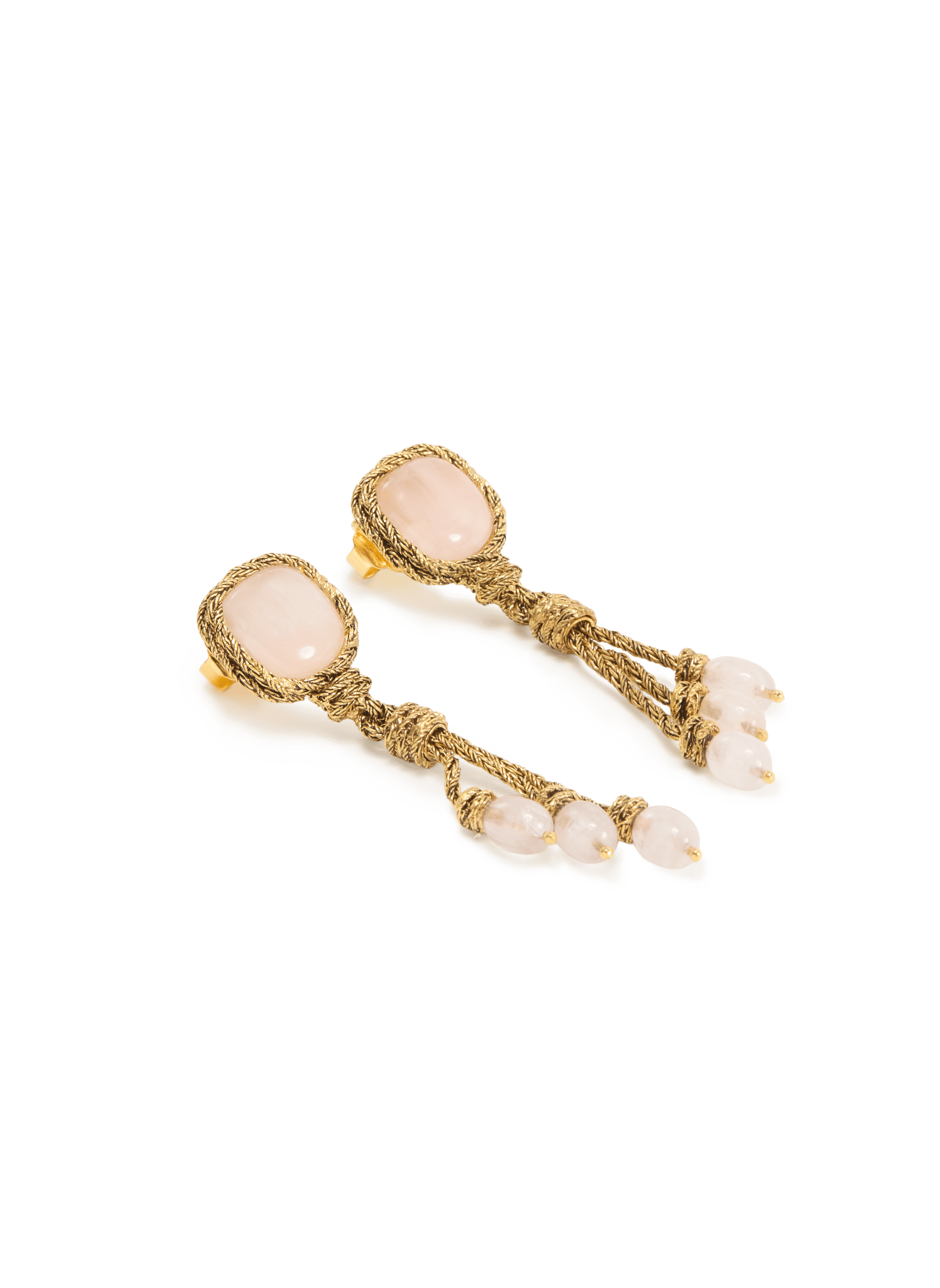 Boucles d'oreilles Miki quatrz rose AURELIE BIDERMANN Rose