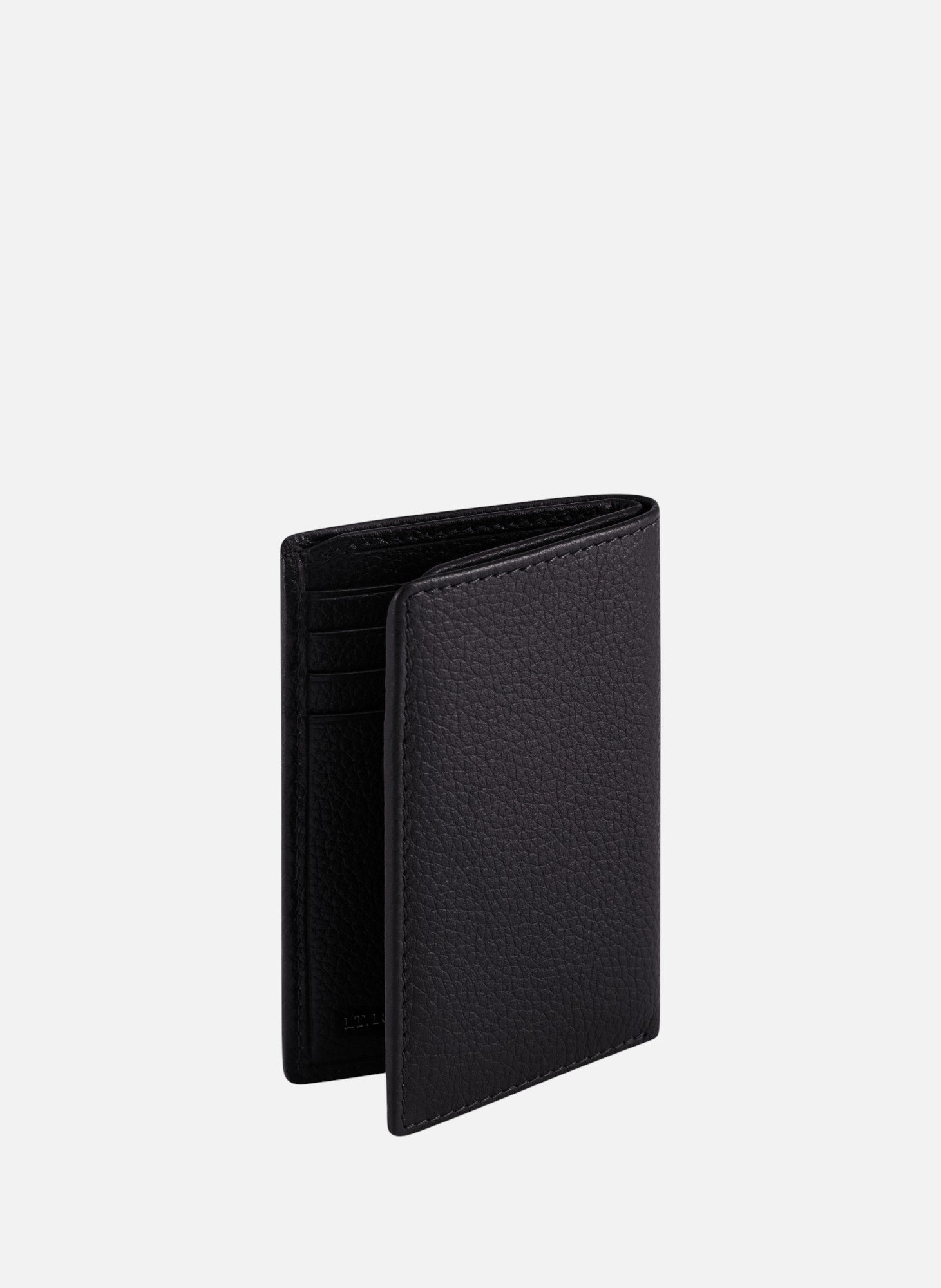 Petit porte cartes charles en cuir grainé LE TANNEUR Noir