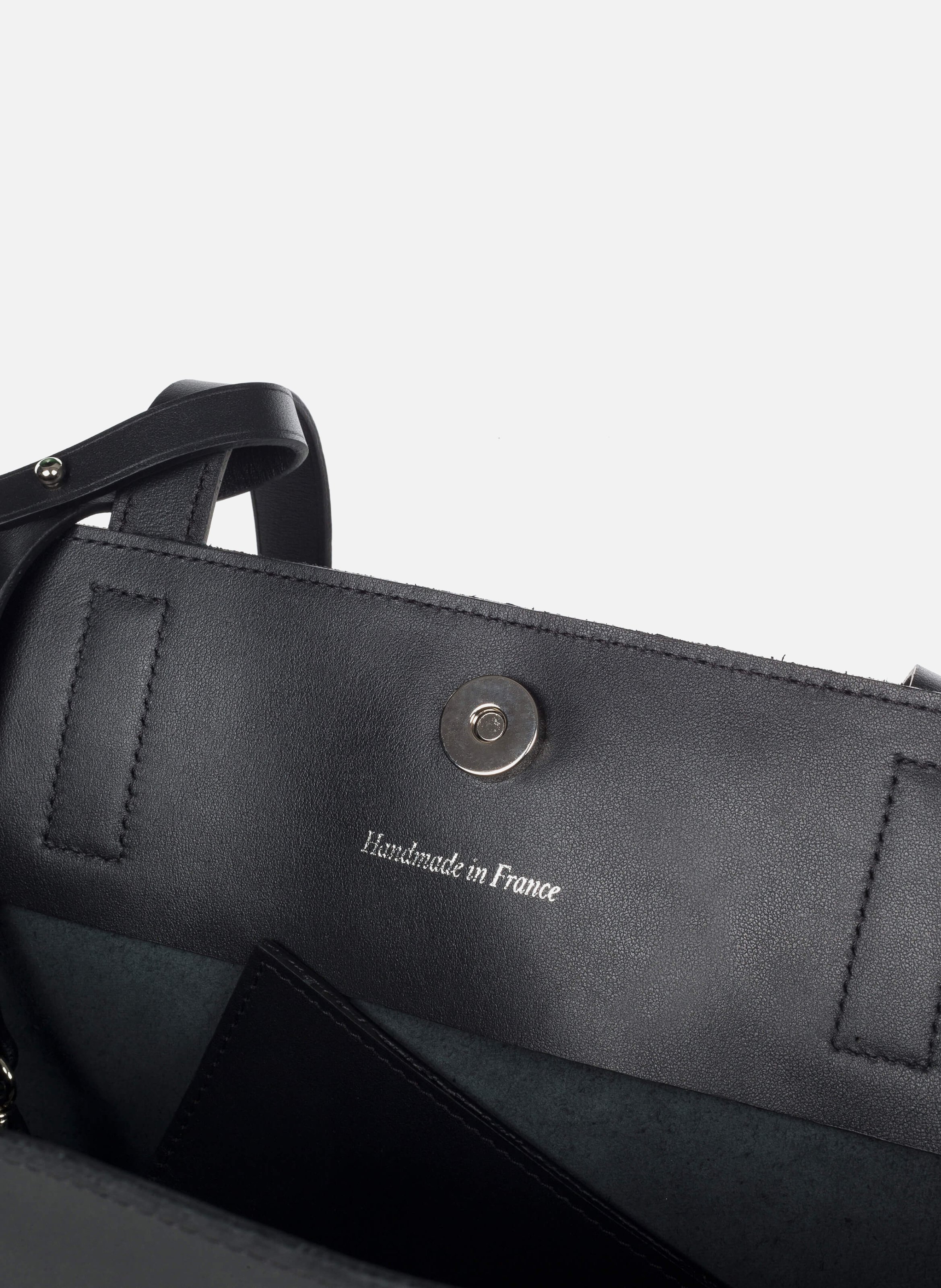 Sac cabas cuir lisse JULES & JENN Noir