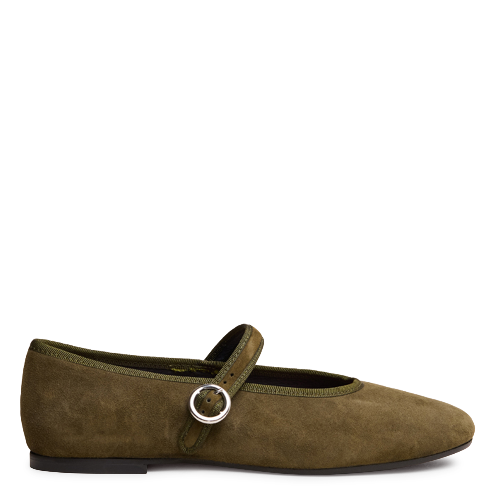 Ballerines en cuir velours deesse JONAK Kaki