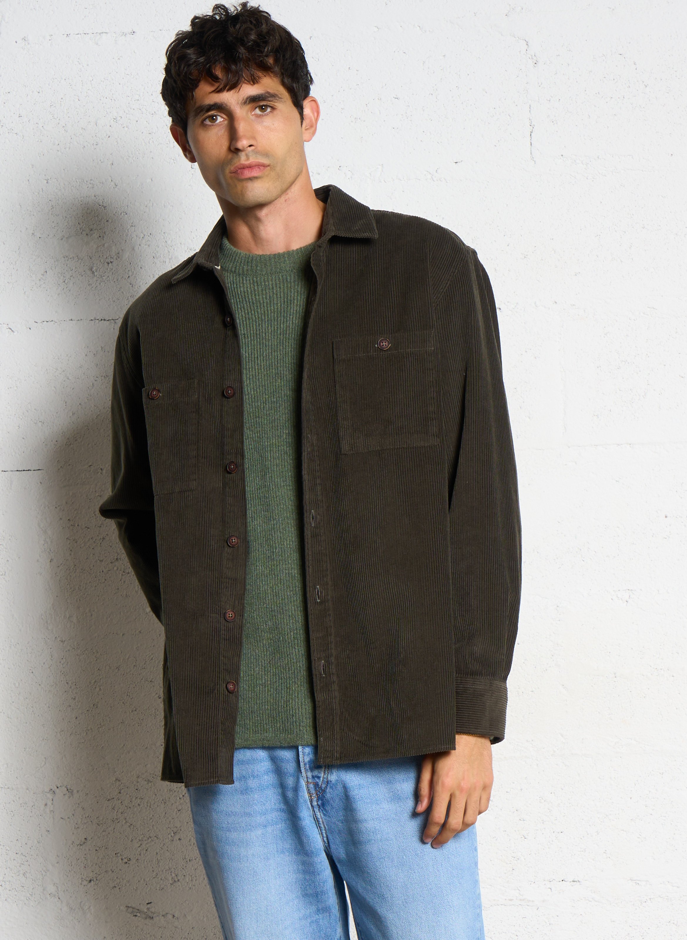 Surchemise col classique en coton ARMOR-LUX Kaki