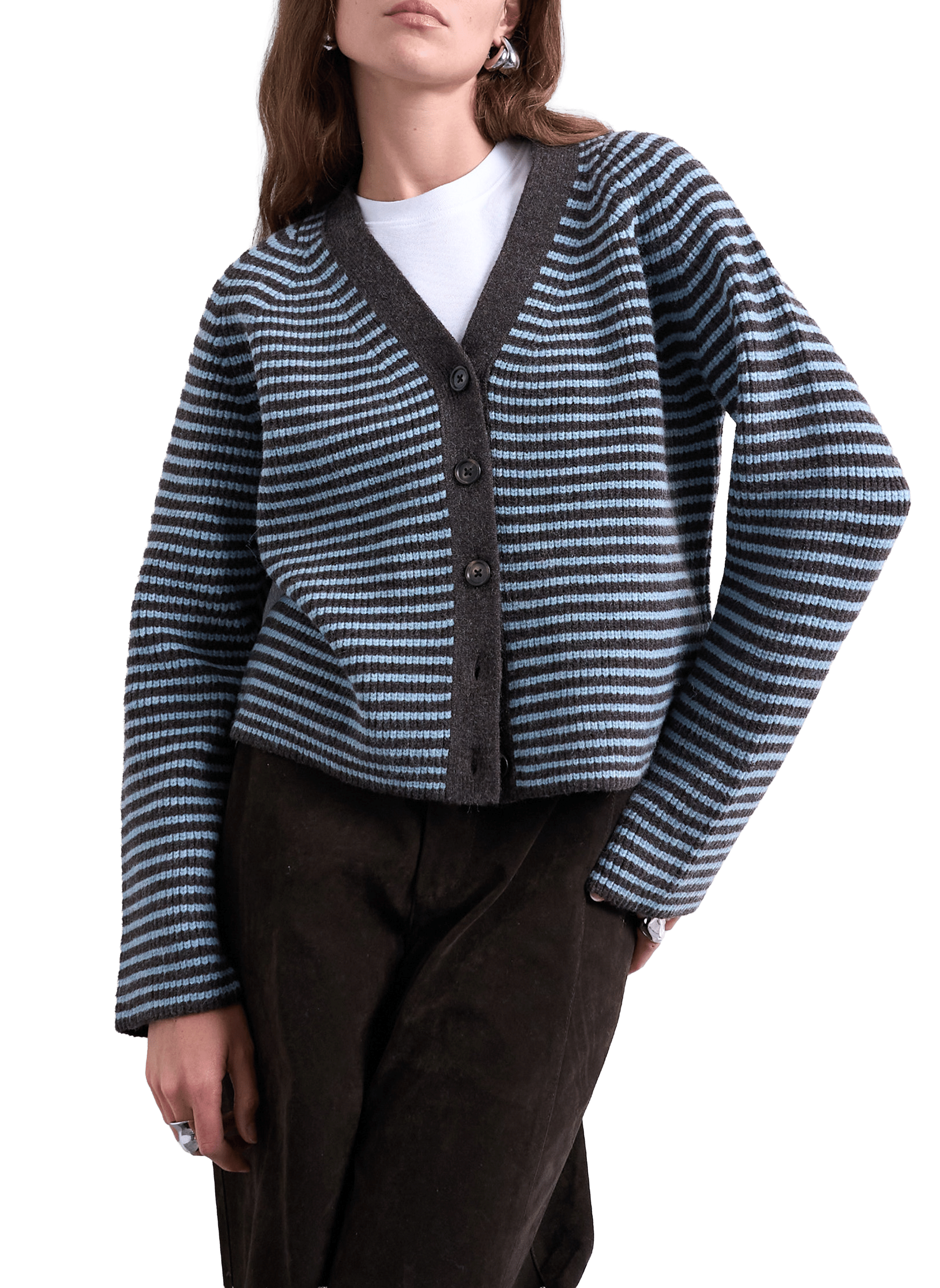 TOPSHOP Striped cardigan Blue