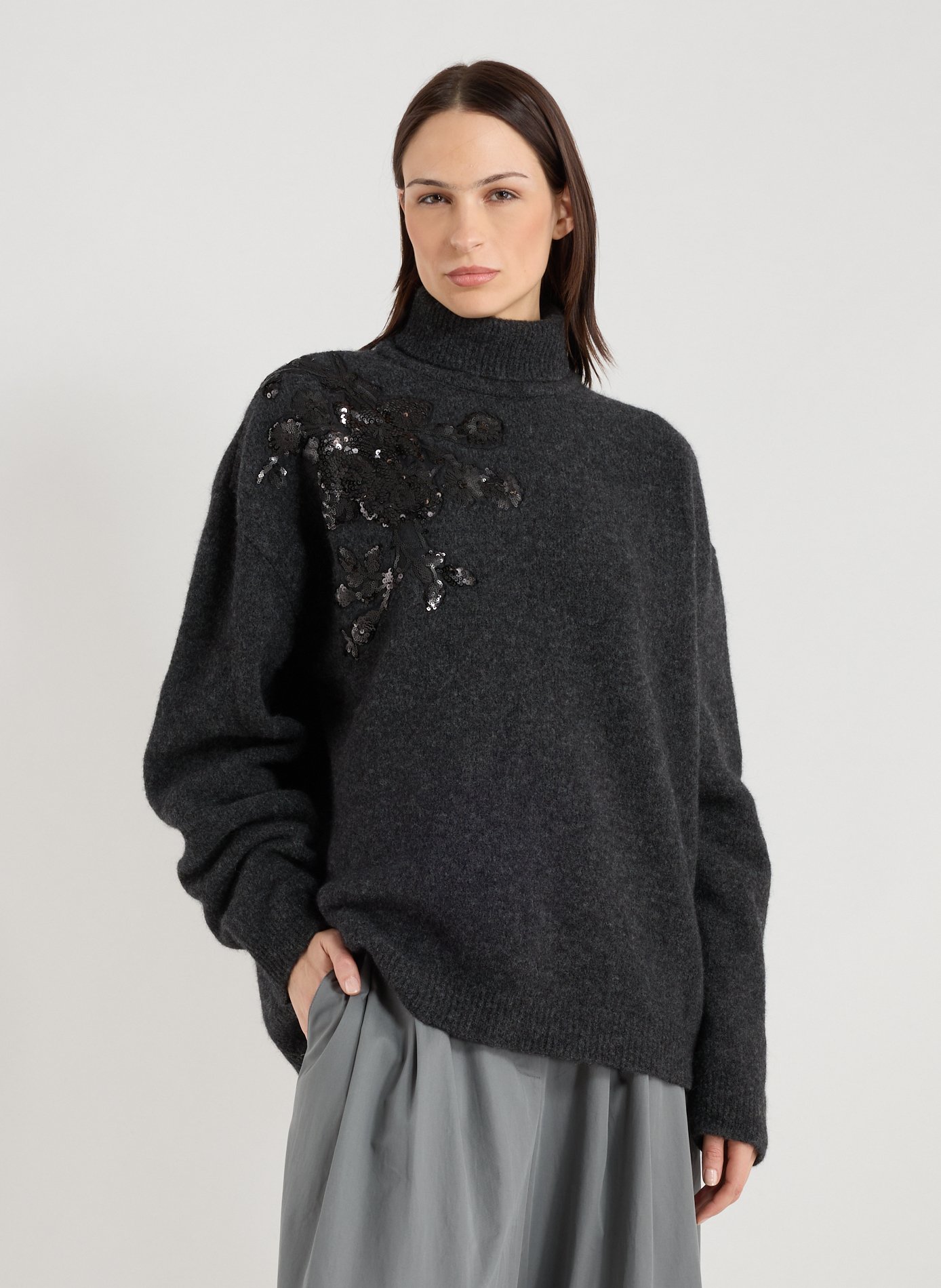 MARQUES ALMEIDA Wool blend turtleneck jumper Grey