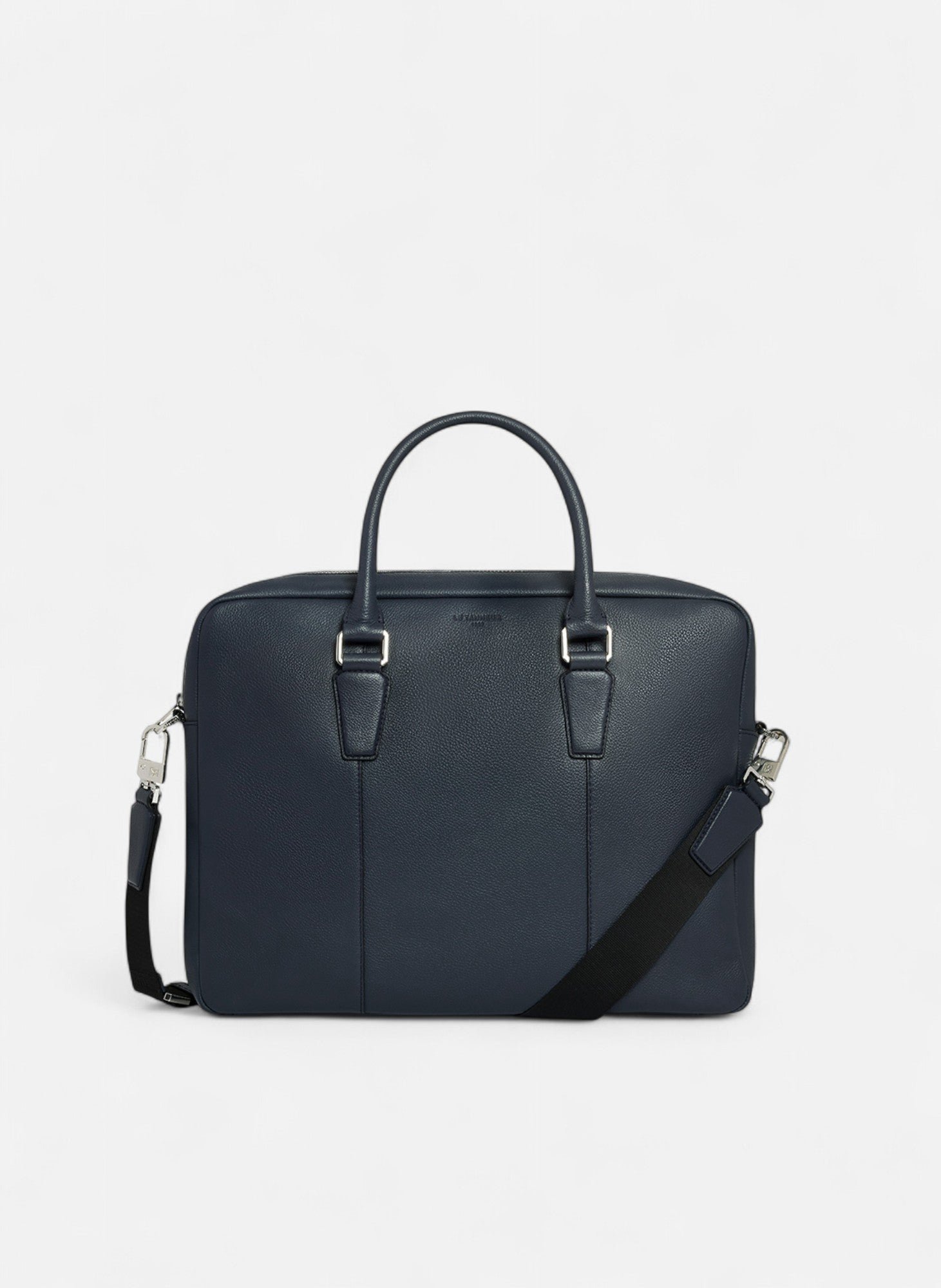 Porte documents 14" marceau en cuir grainé petit modèle LE TANNEUR Bleu