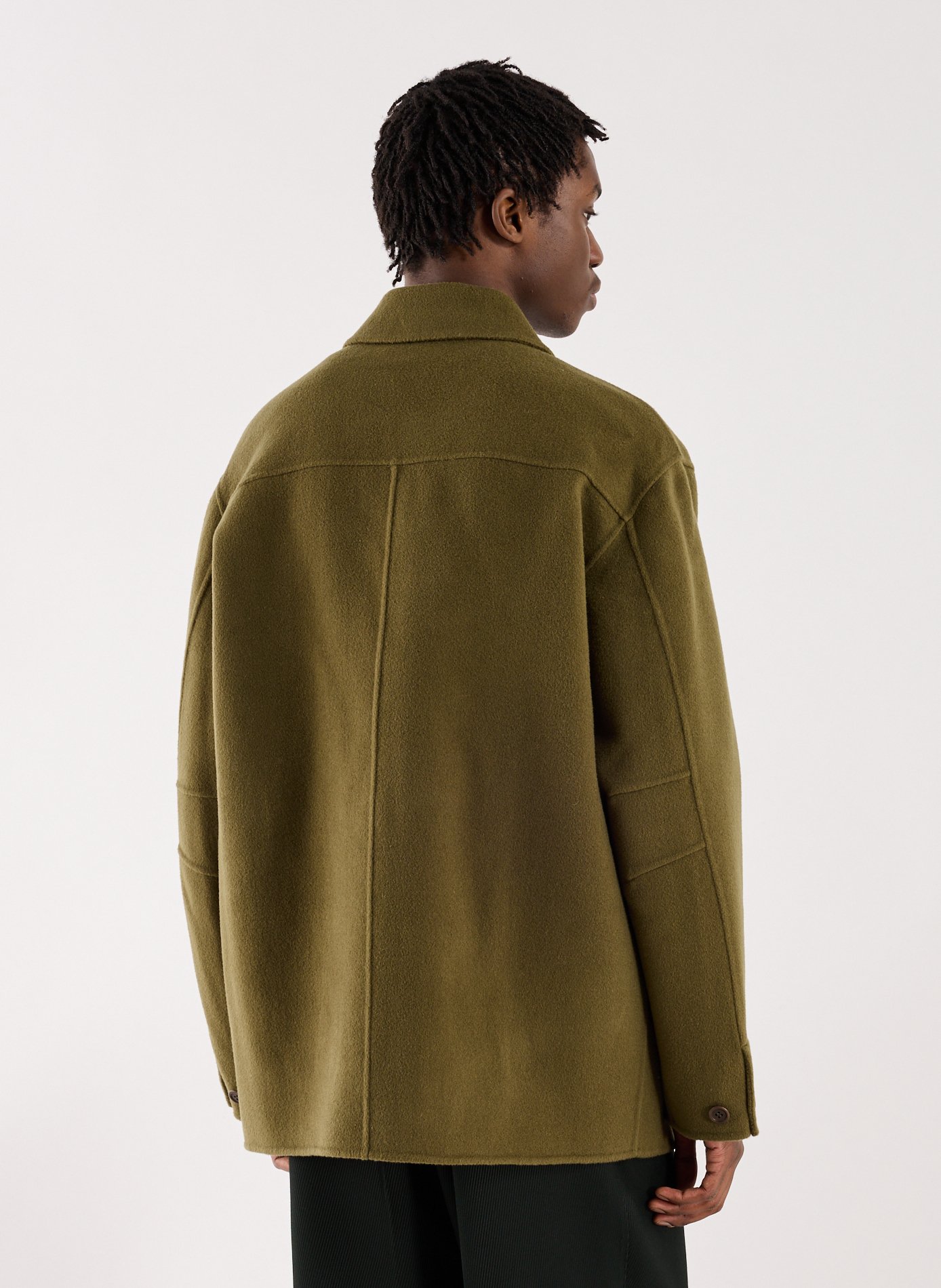 Veste Caban en laine mélangée DROLE DE MONSIEUR Kaki