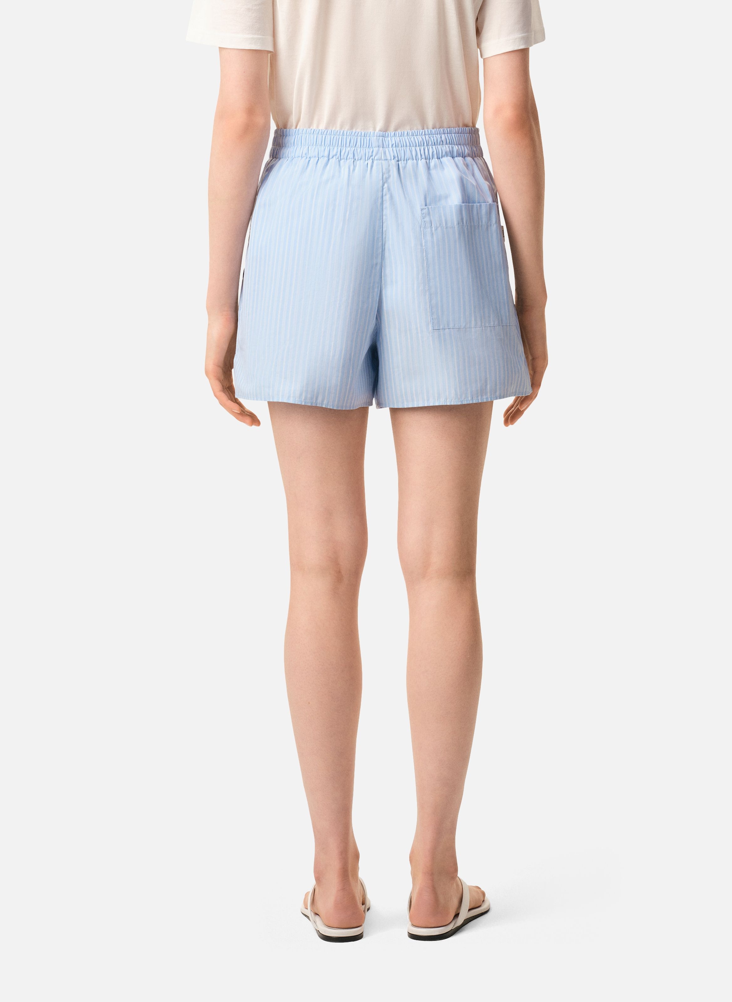 Short court elastiqué unisexe en coton AMI PARIS Bleu