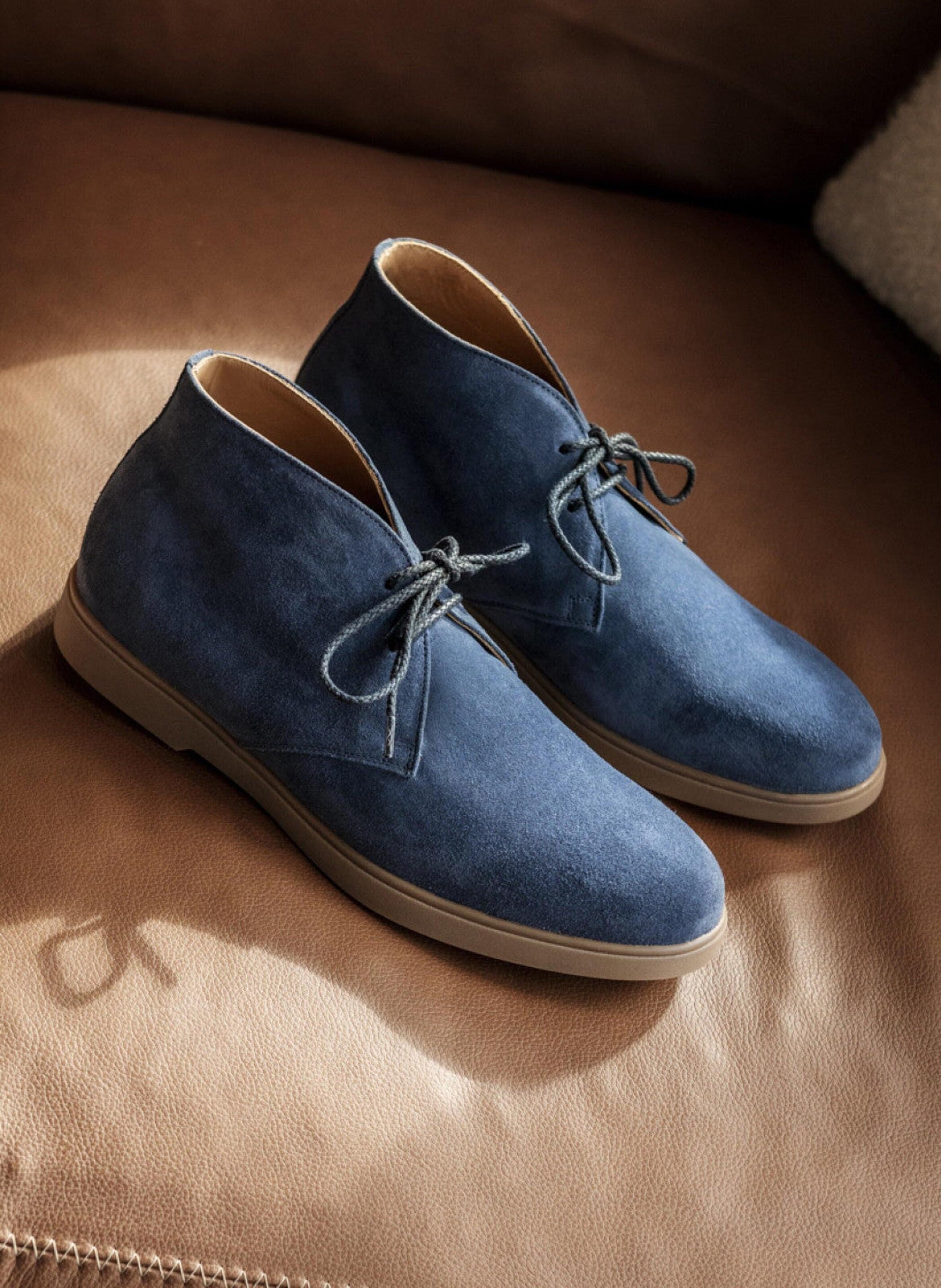 Bottines daim sahara FINSBURY Bleu