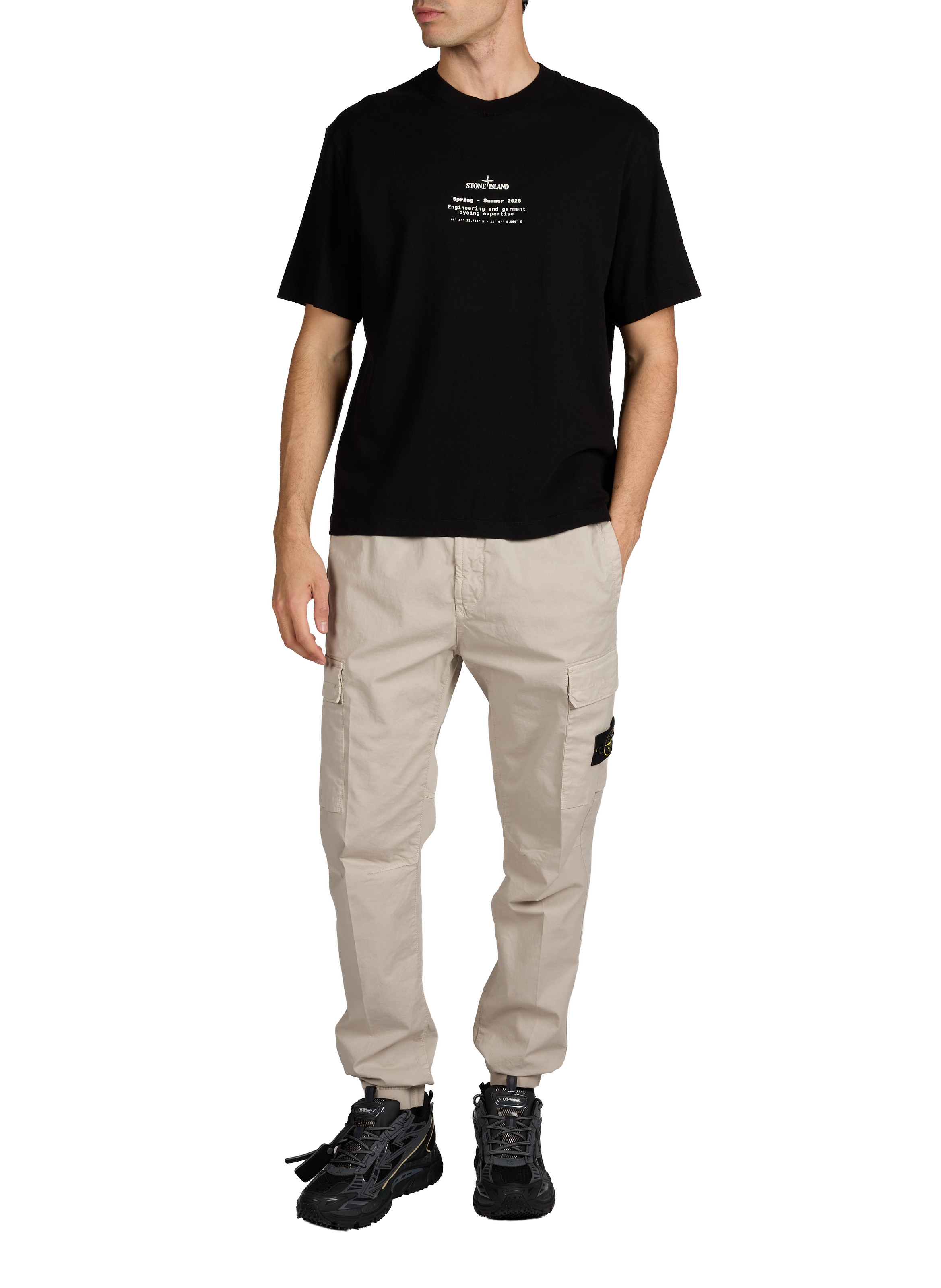 Printed T-shirt STONE ISLAND Black