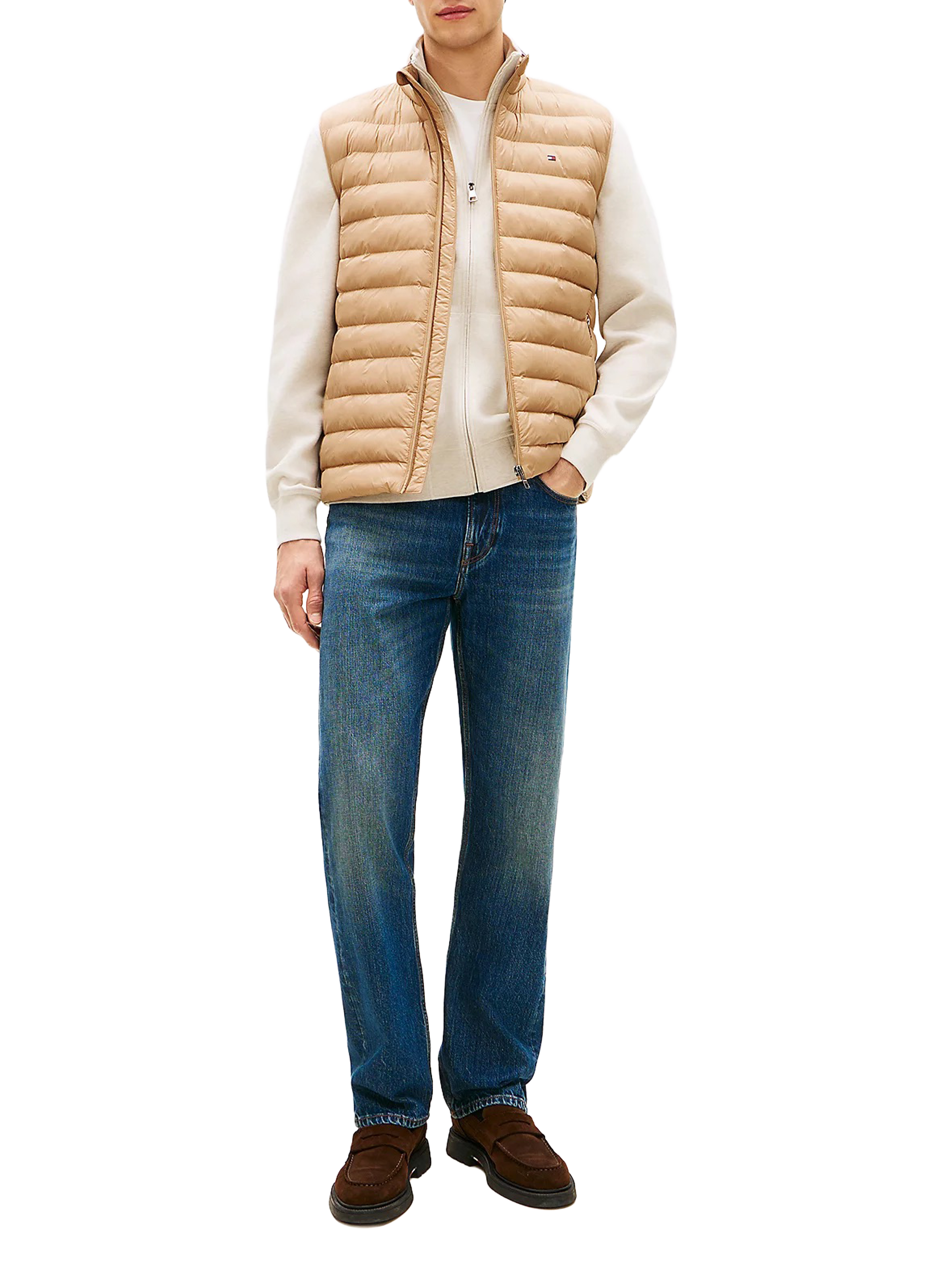 Water-repellent packable sleeveless puffer jacket TOMMY HILFIGER Beige