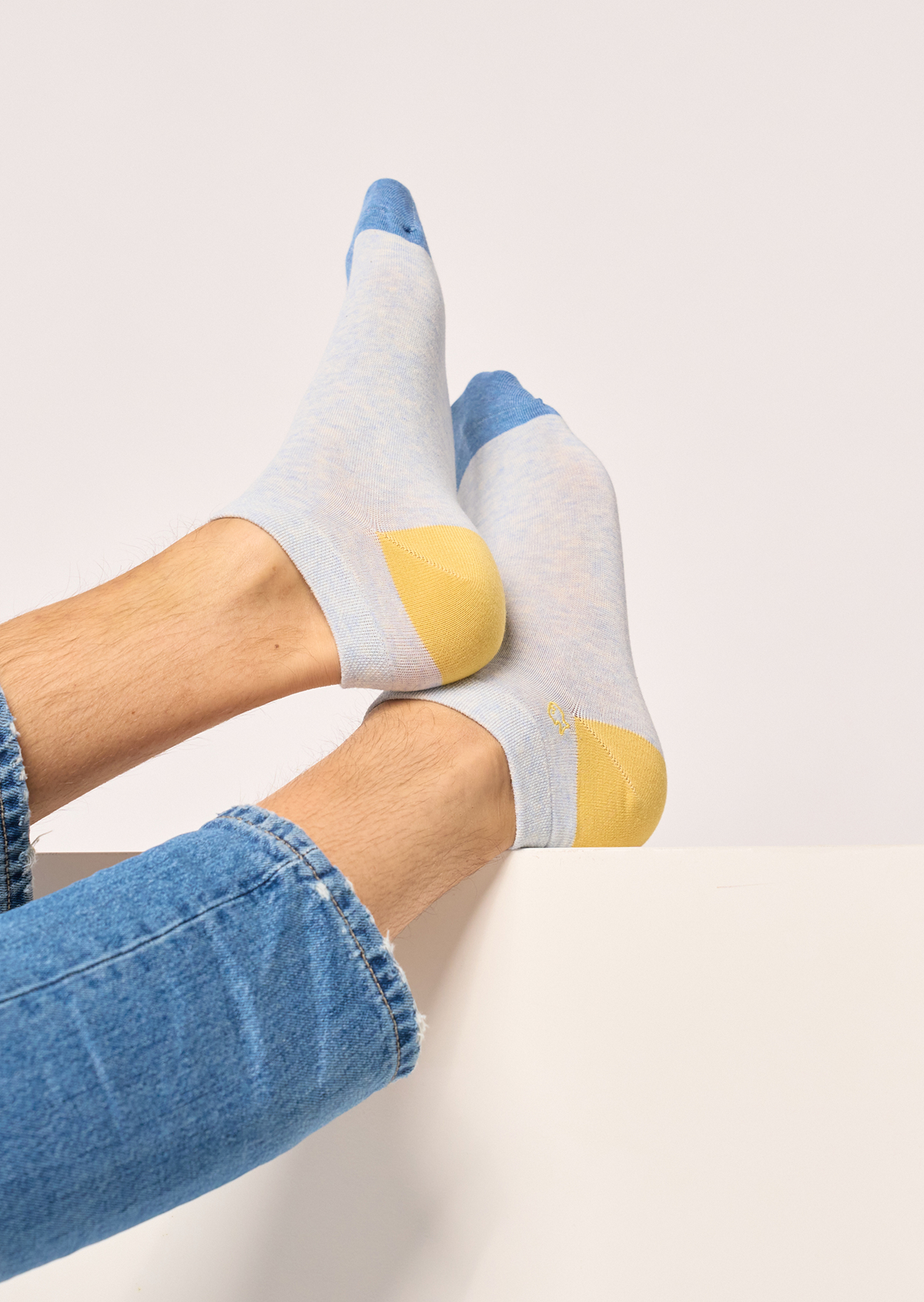 Socquettes en coton peigné unies BILLYBELT Bleu