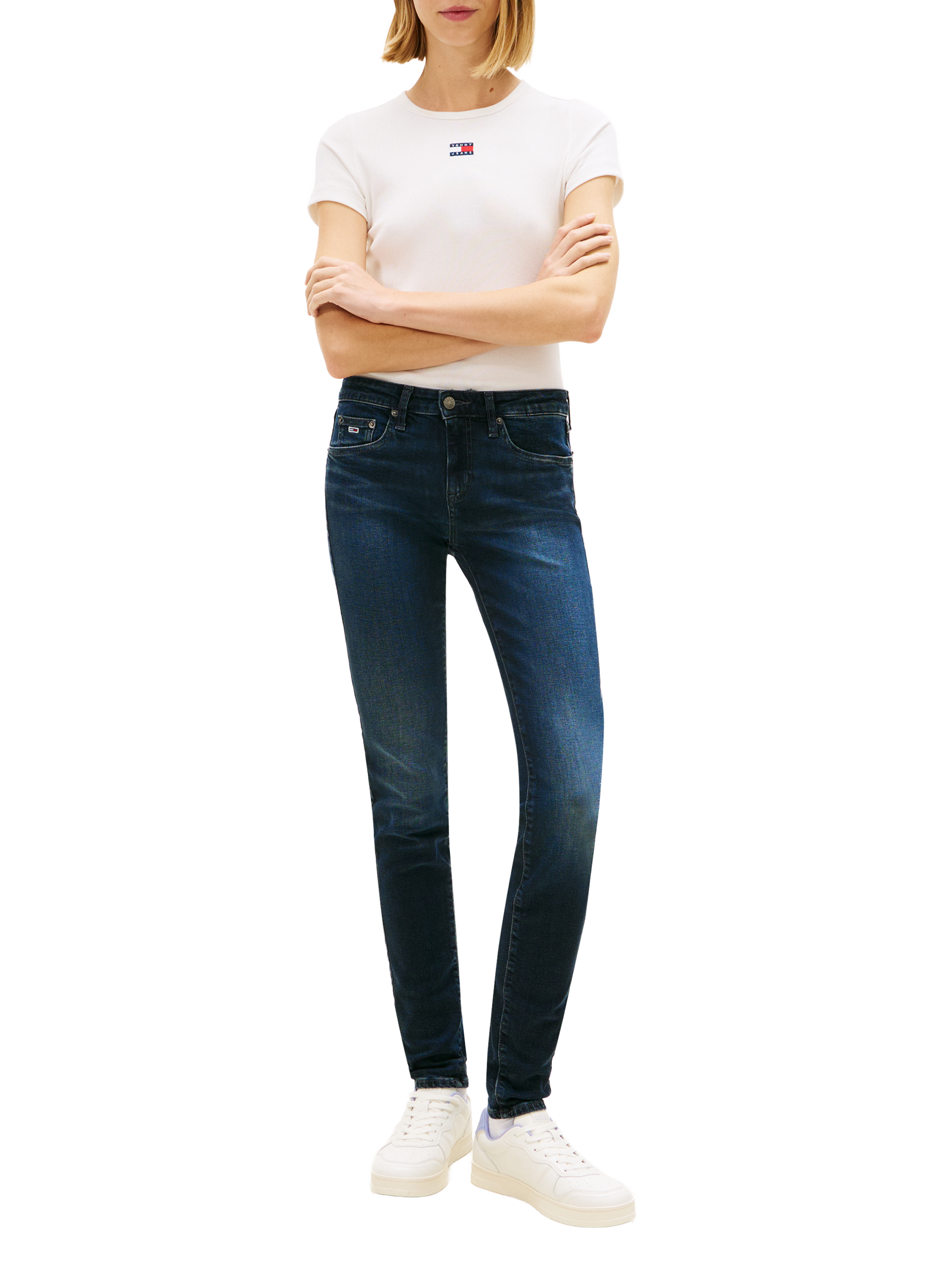 Jean mom en coton TOMMY HILFIGER Noir