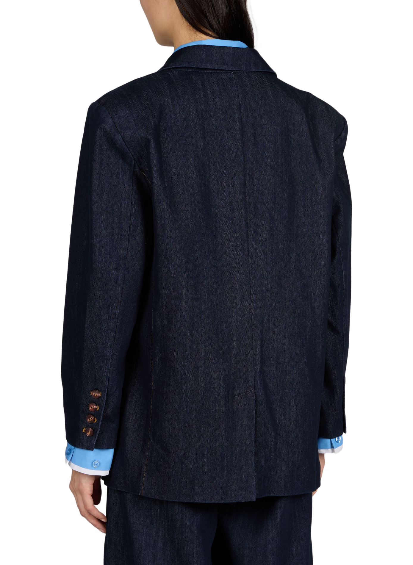 Blazer denim en coton mélangé GESTUZ Bleu