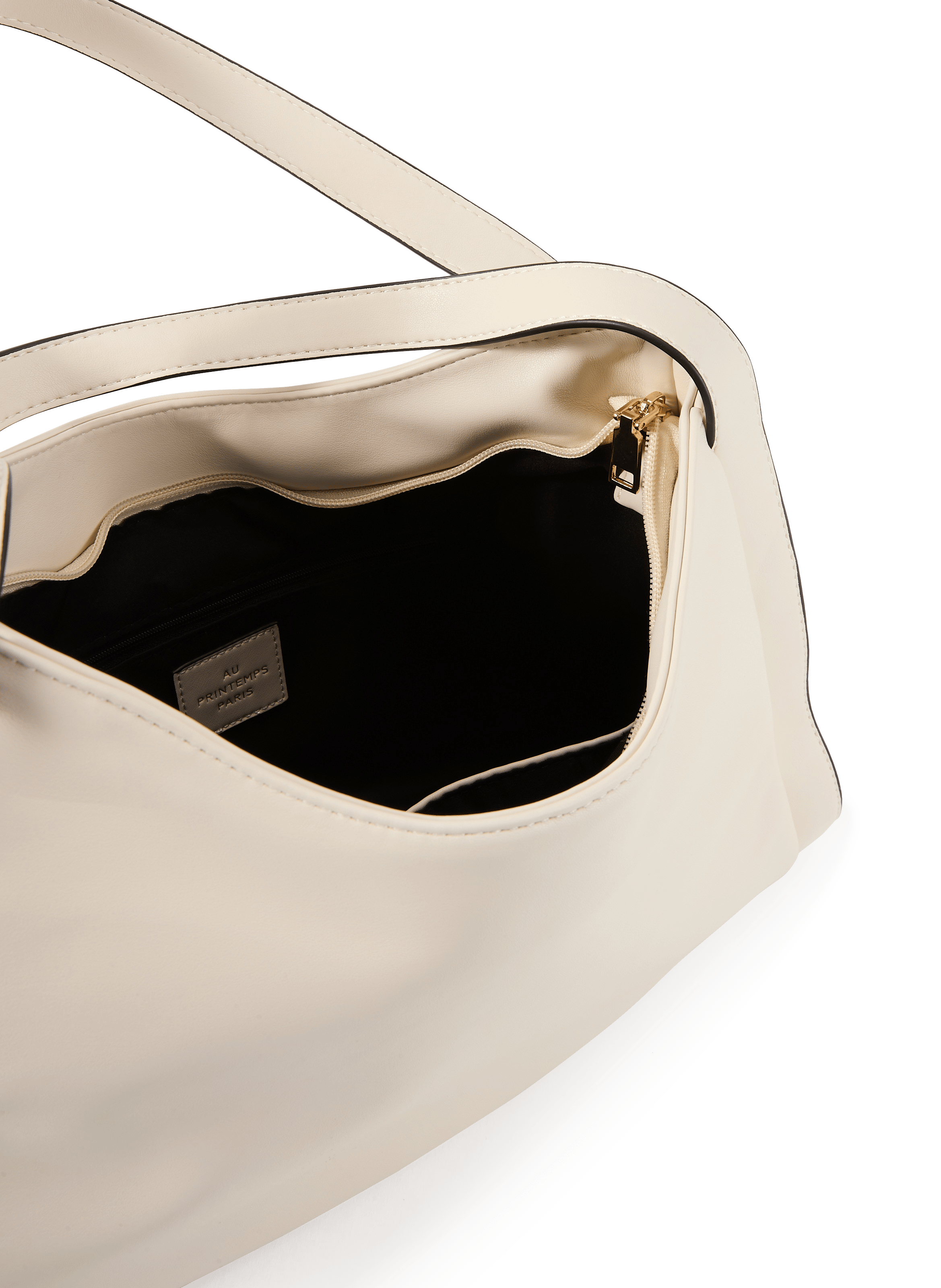 Hobo Handbag in Faux Leather AU PRINTEMPS PARIS Beige