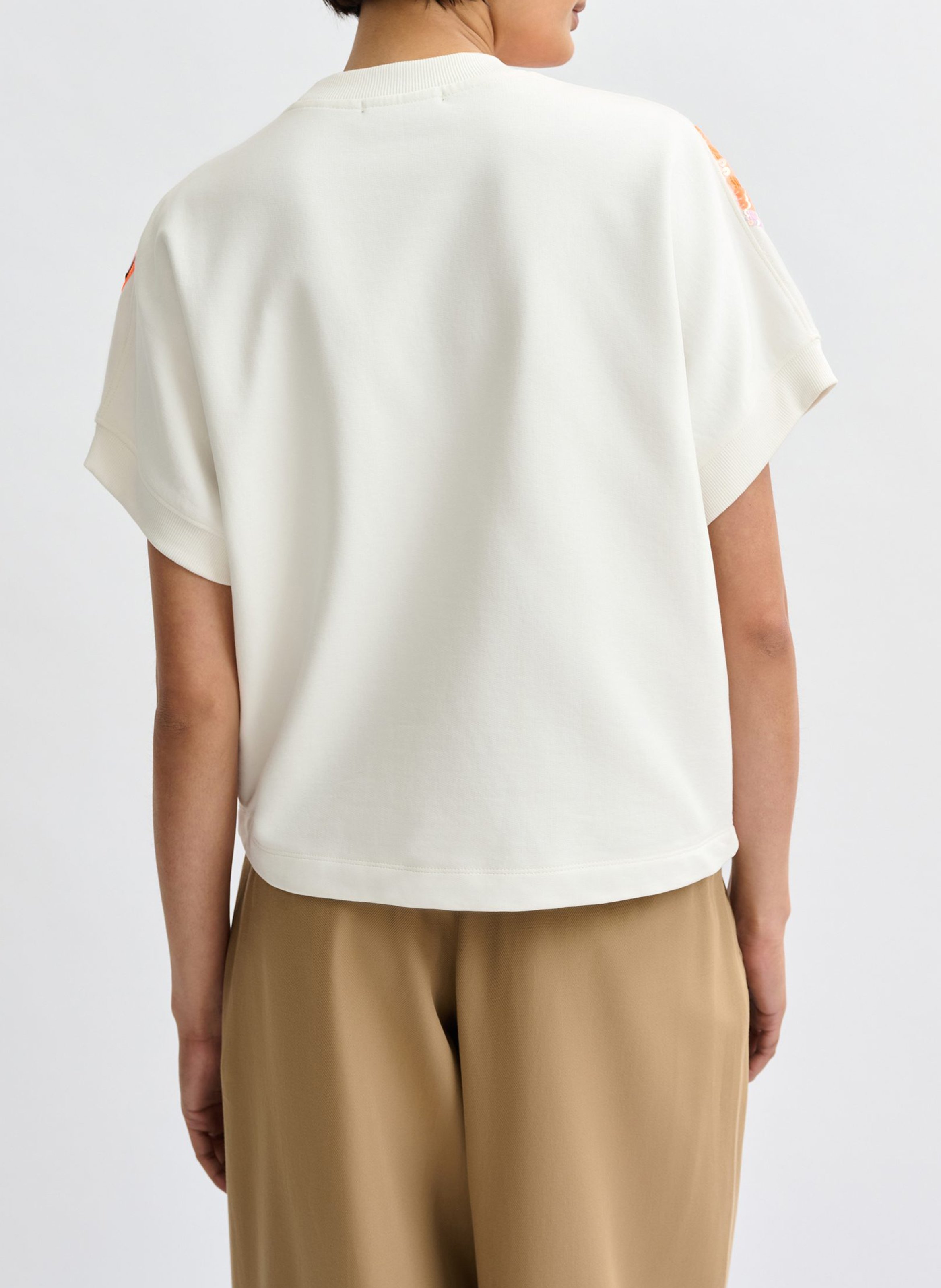 Sweat oversize col rond en coton jolies ESSENTIEL ANTWERP Blanc