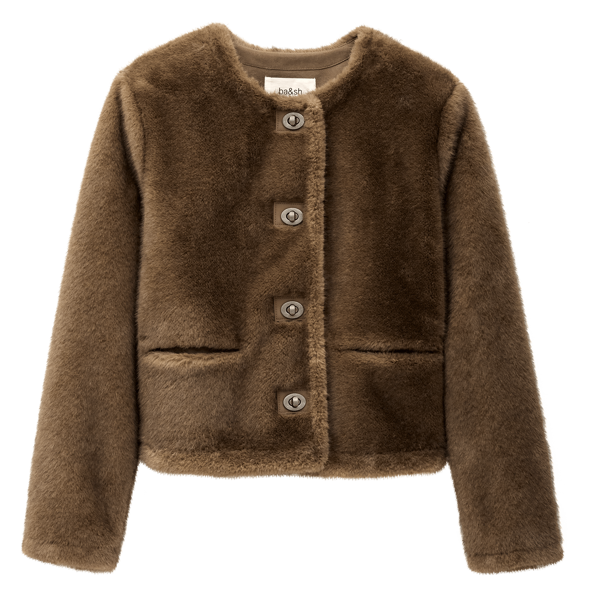 Manteau col rond basil BA&SH Marron