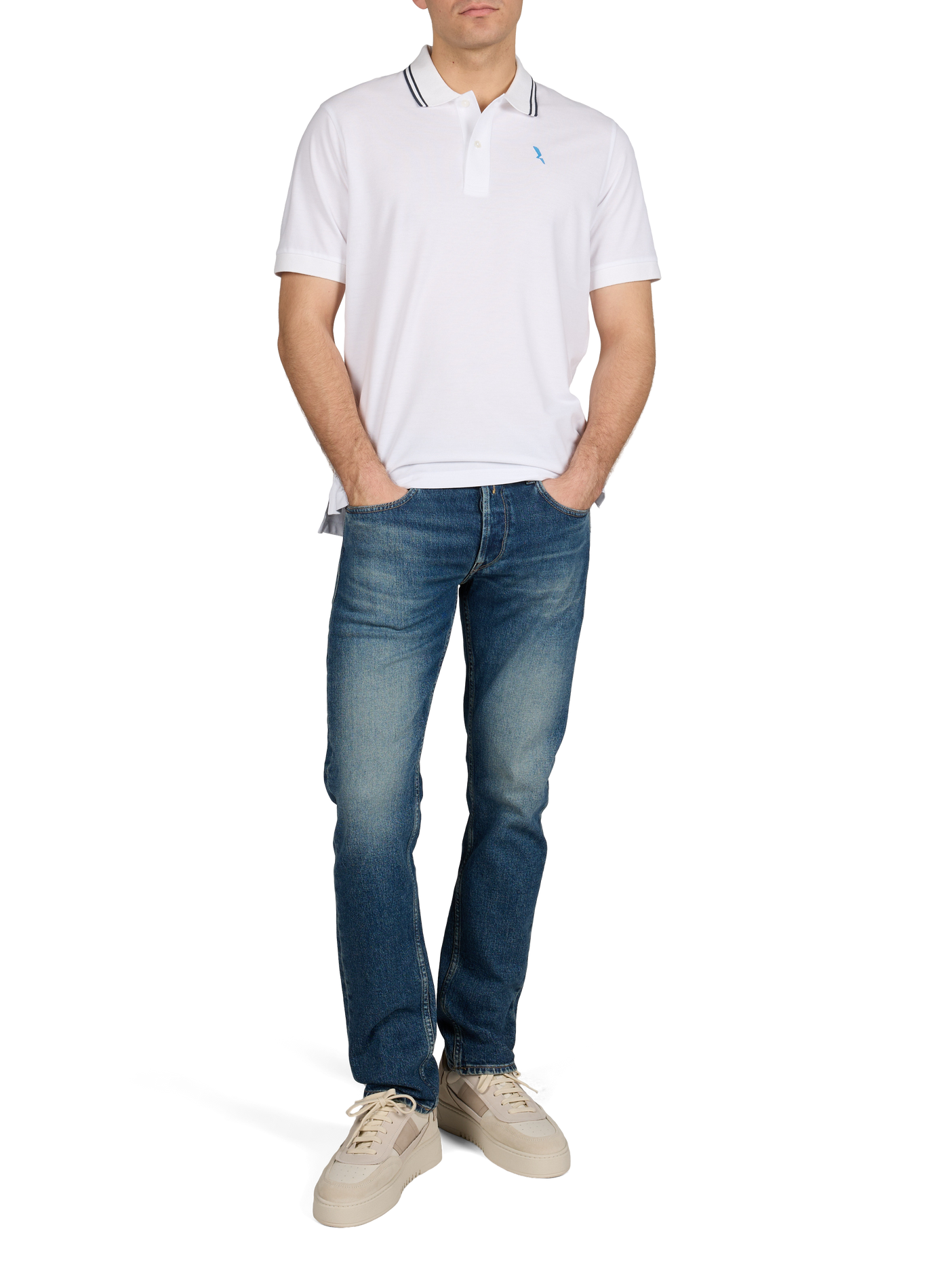 Polo à manches courtes en coton mélangé AIGLE Blanc