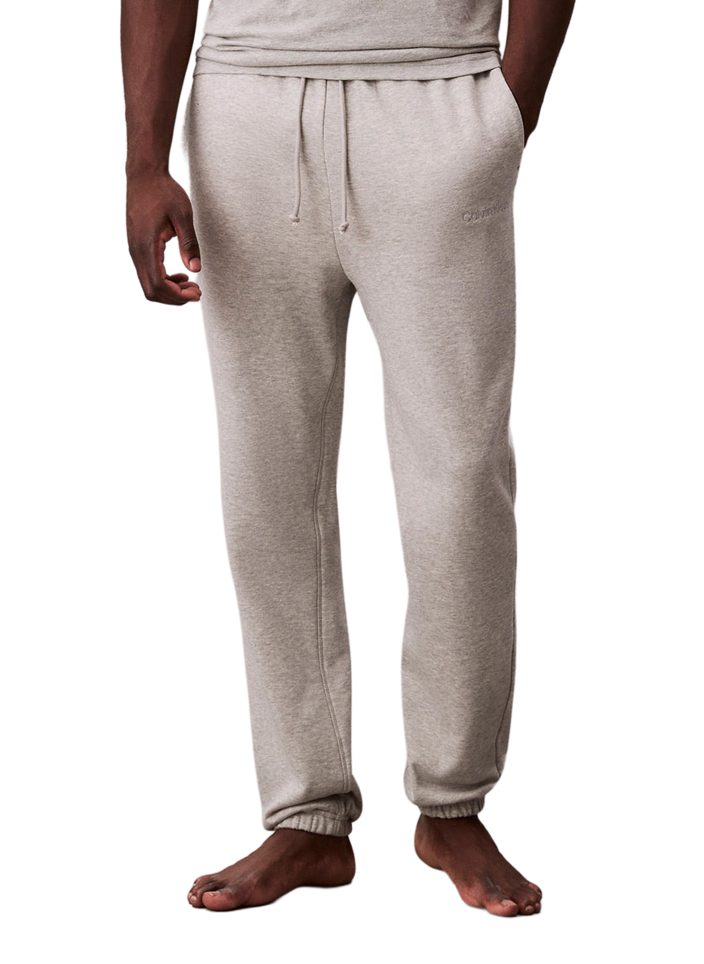 Straight cotton blend jogging pants CALVIN KLEIN Grey