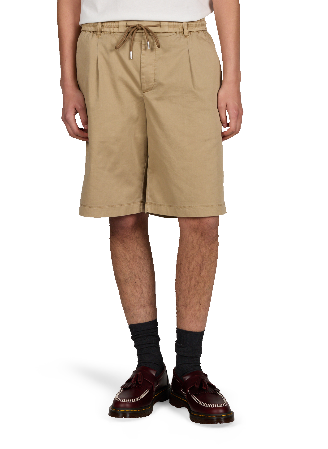 Bermuda uni en sergé de coton mélangé REPLAY Marron