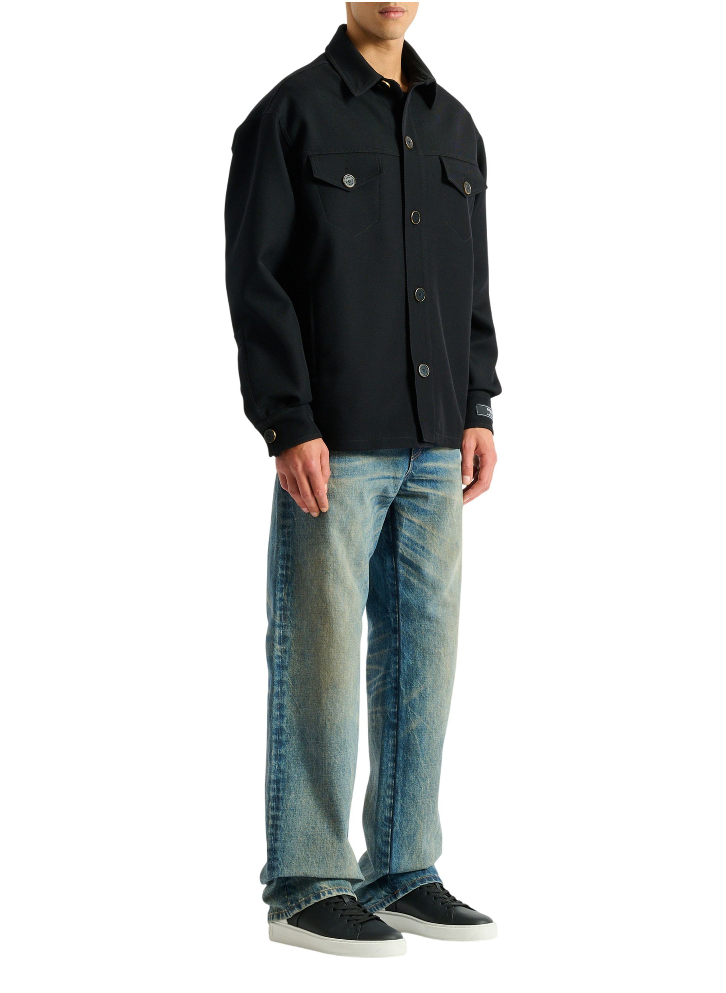 Surchemise en sergé de laine BALMAIN Noir